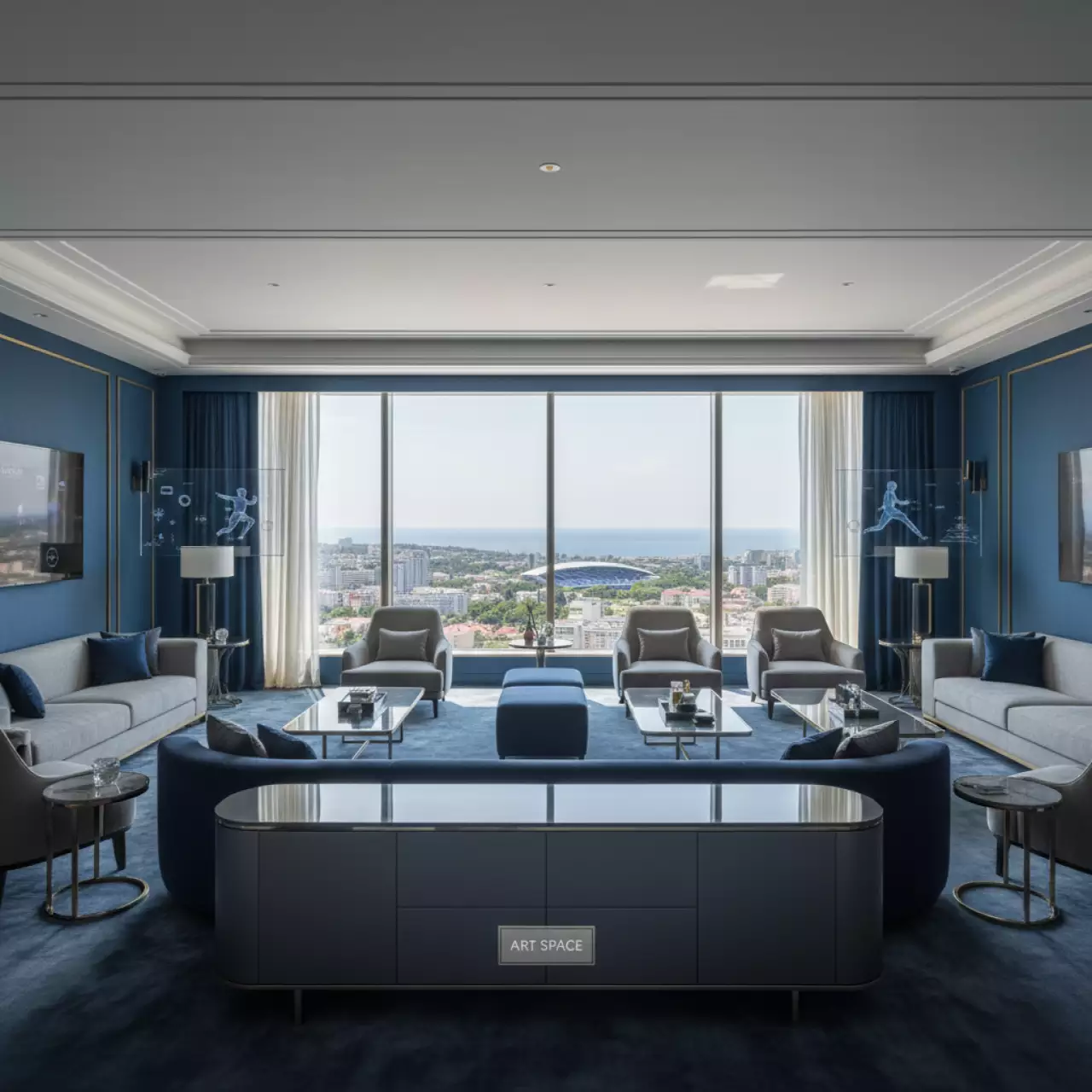 Аренда Особняк Леман синяя гостиная в отеле Hyatt Regency Sochi — ART SPACE