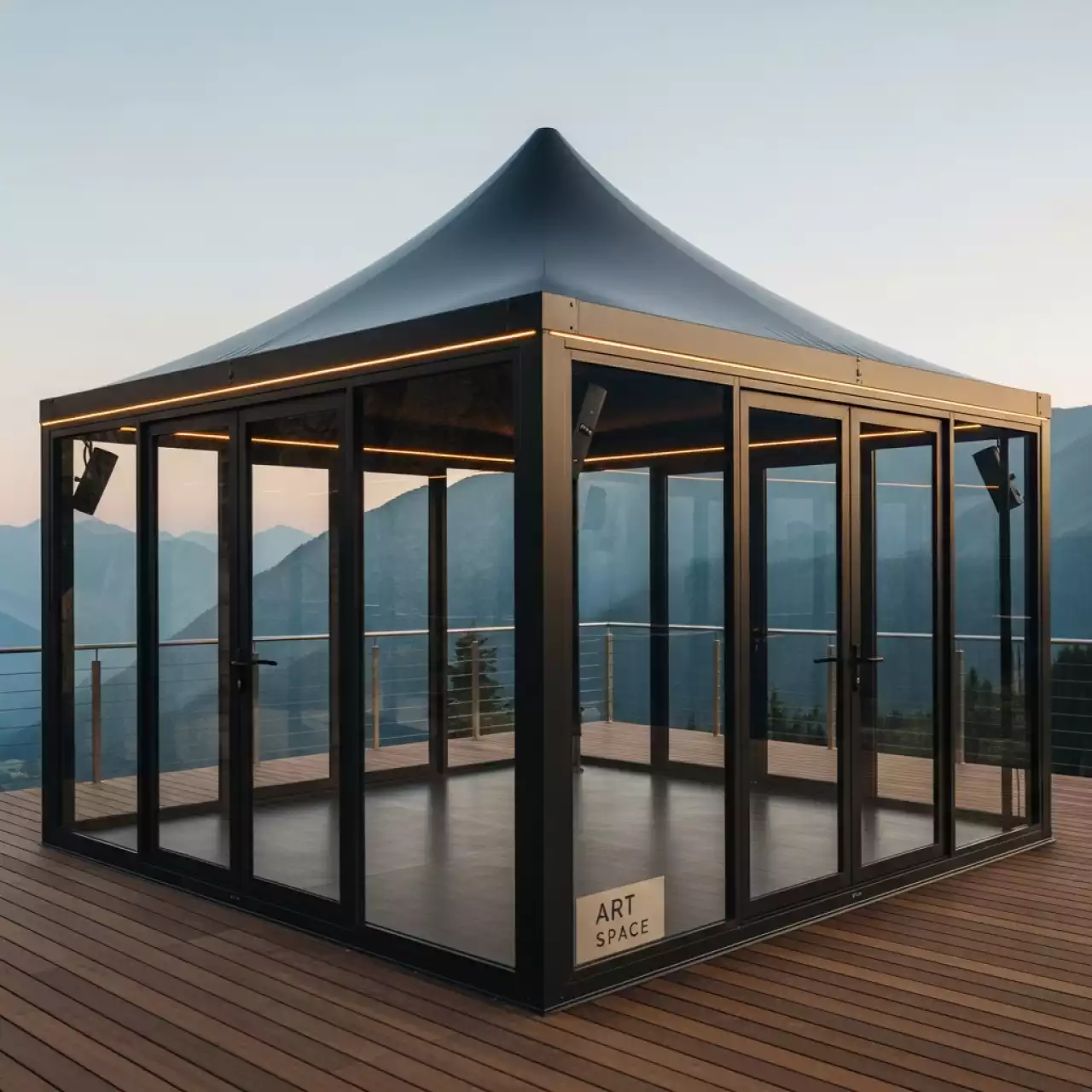 Аренда Пагода черная остекленная 5х5 м в Поляна 1389 Отель и Спа — ART SPACE