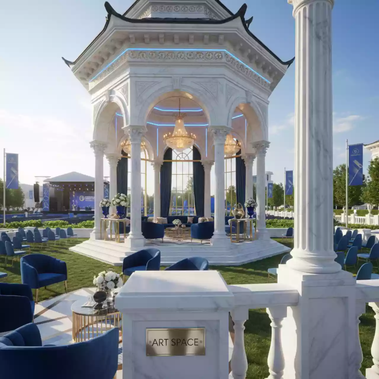 Аренда Пагода Лондон 5х10 м в Omega Sirius — ART SPACE