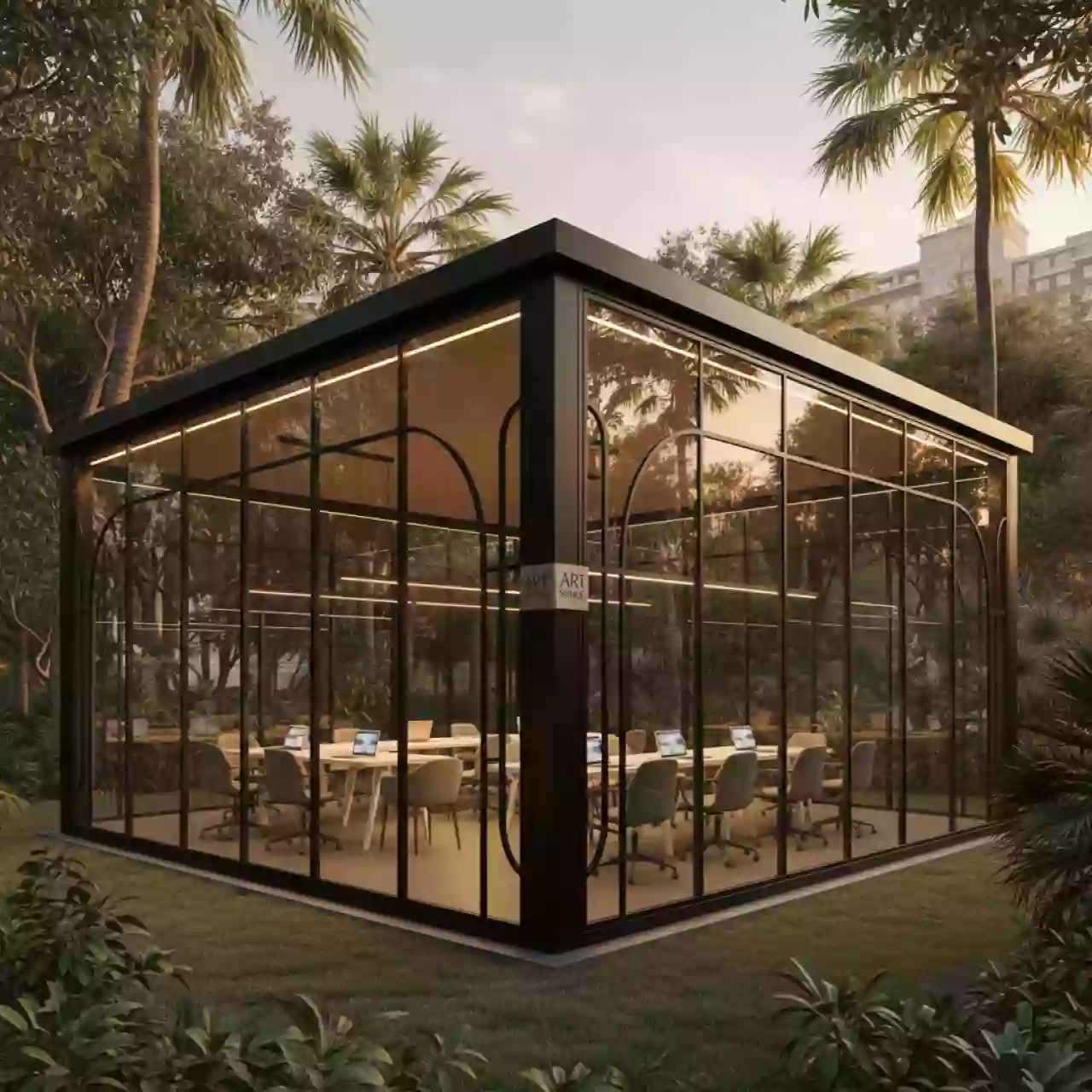 Аренда Павильон черный 10х10 м остекленный в санатории «Заполярье» — ART SPACE