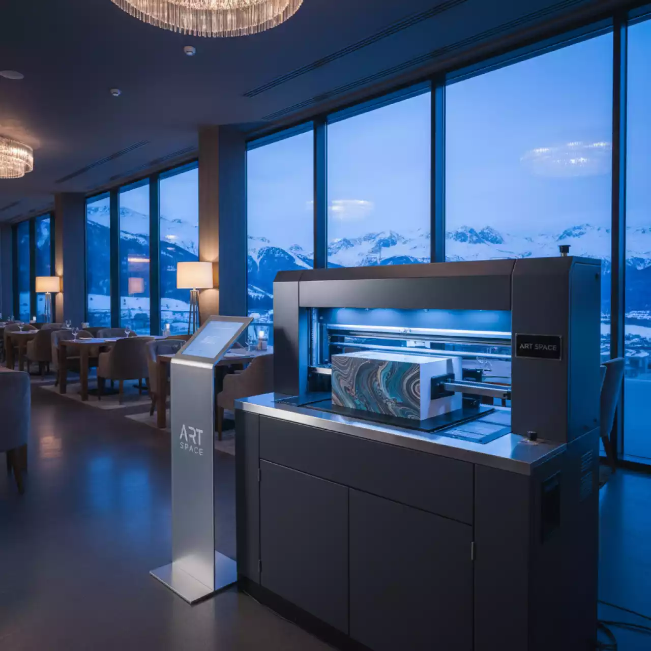 Аренда Печатная машина для отделки обреза книжного блока Schmedt PraziEdge в ресторане «Высота 5642» — ART SPACE