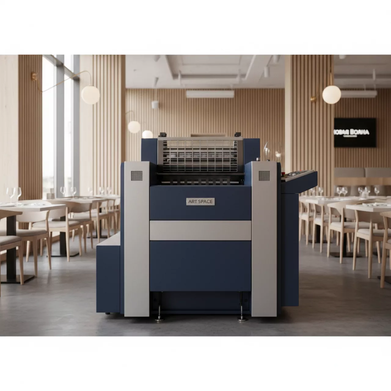 Аренда Печатная машина офсетная RMGT 690 в ресторане «Магадан» — ART SPACE