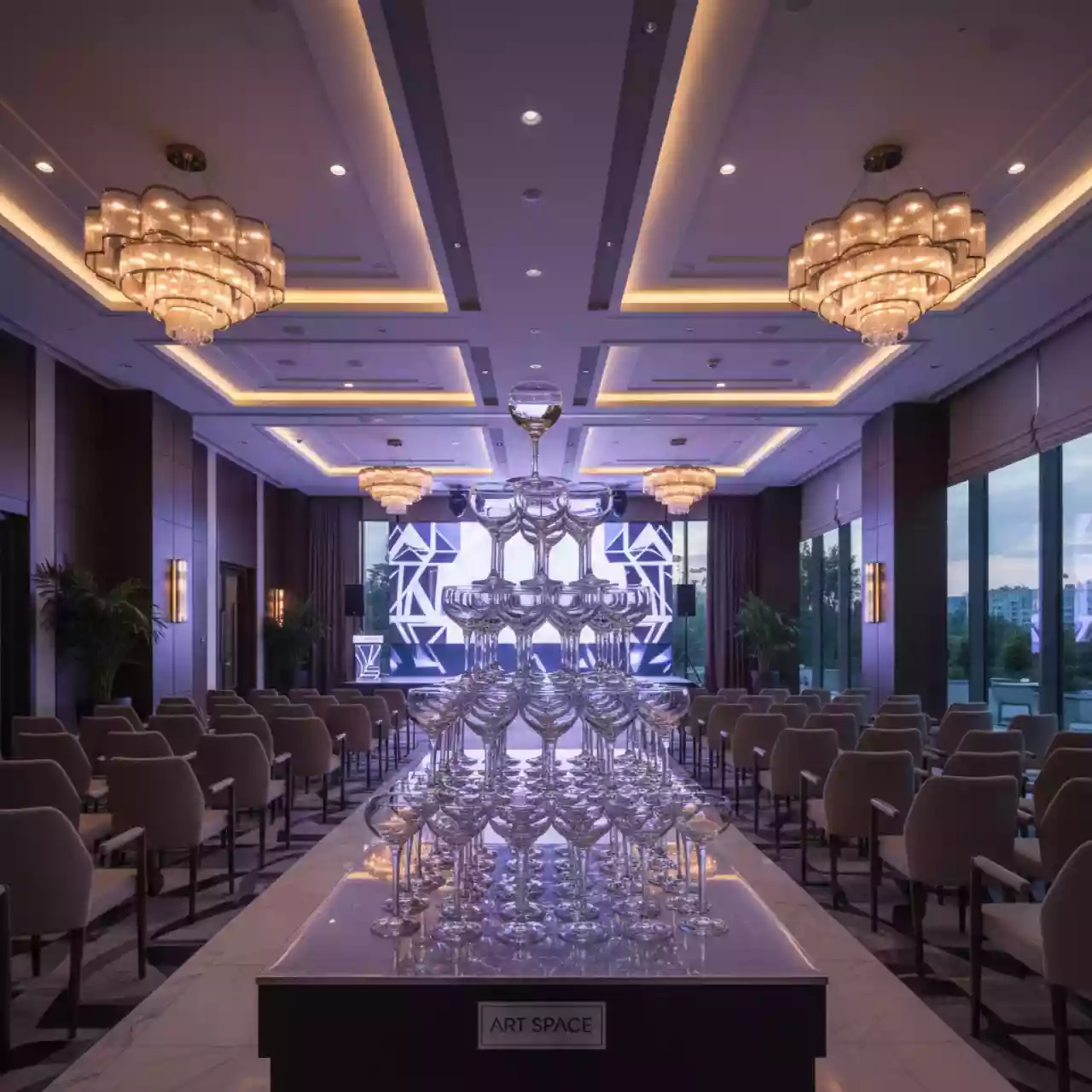 Аренда Пирамида из коктейлей 165 бокалов в Novotel Resort — ART SPACE