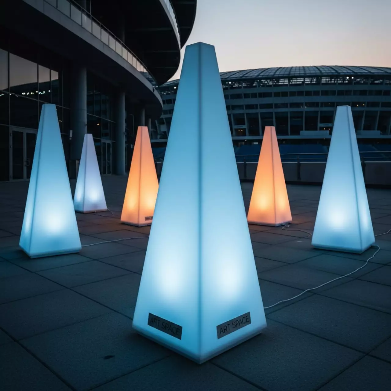 Аренда Пирамиды светильники LED на арене «Фишт» — ART SPACE