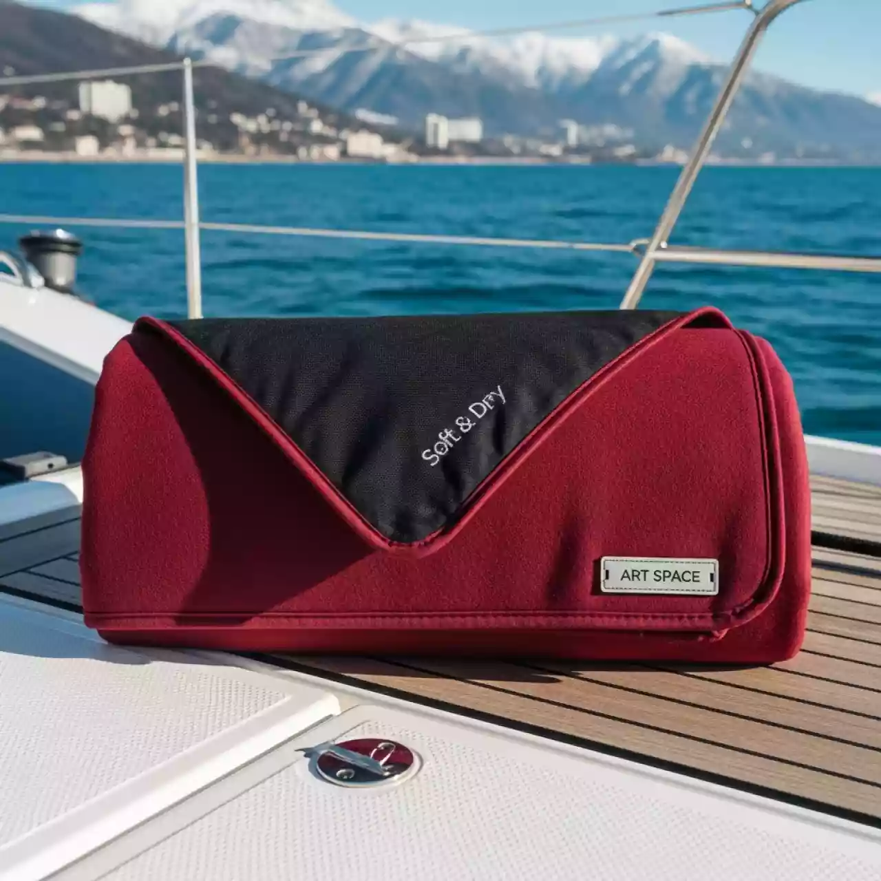 Аренда Плед для пикника Soft & Dry темно красный на парусной регате (Сочи) — ART SPACE
