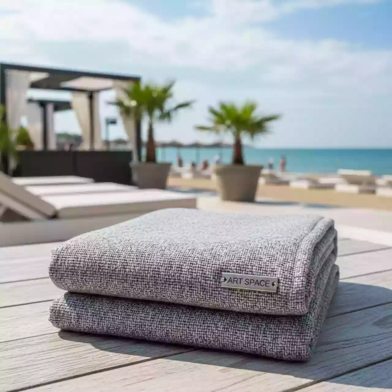 Аренда Плед дорожный OnBoard серый меланж на пляжных клубах Хосты — ART SPACE