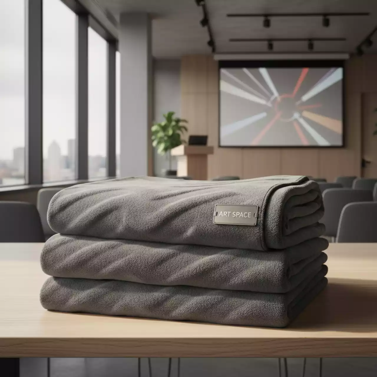 Аренда Плед флисовый серый 130х170 см в МФК «Горный» — ART SPACE