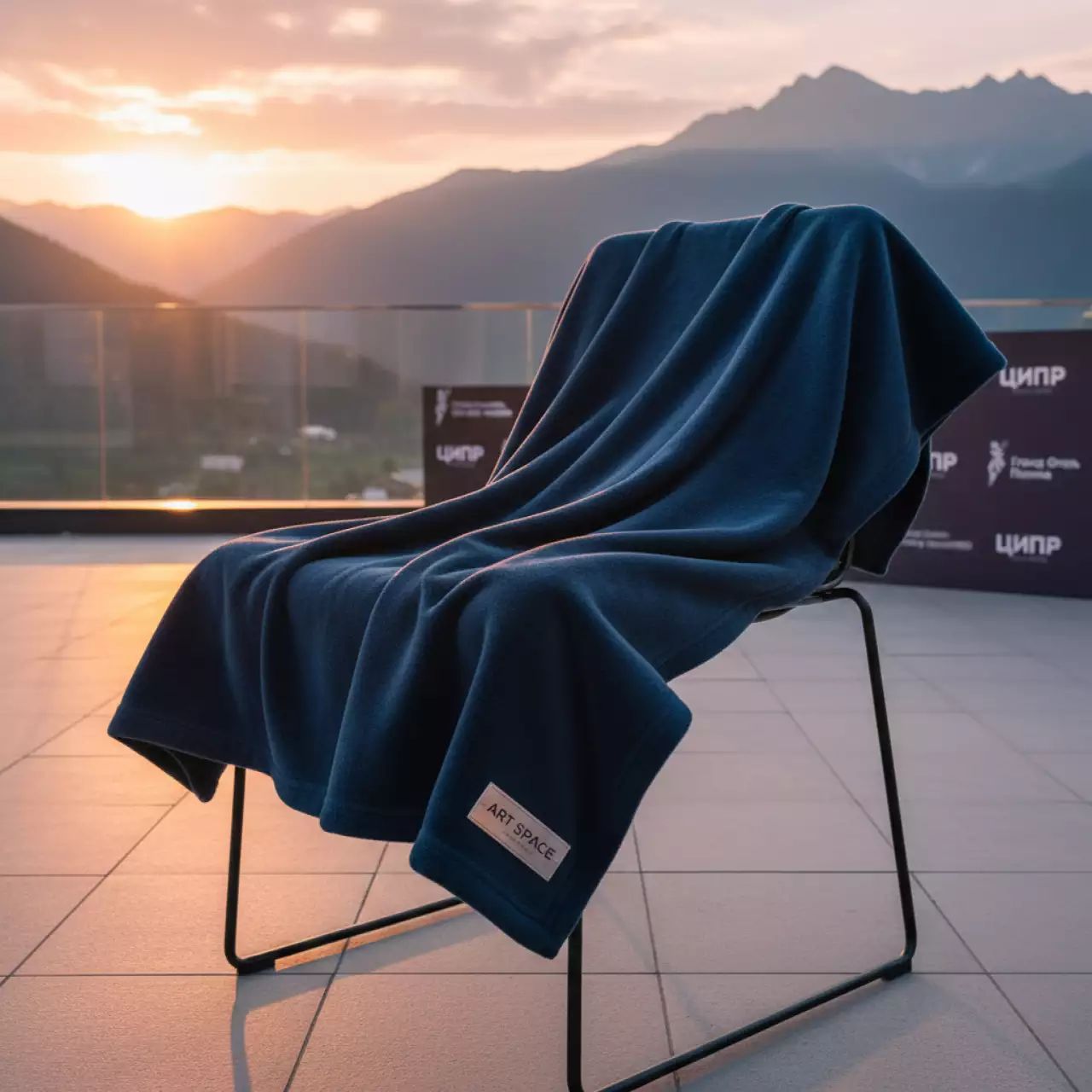 Аренда Плед флисовый тёмно синий 130х170 см в Гранд Отель Поляна — ART SPACE