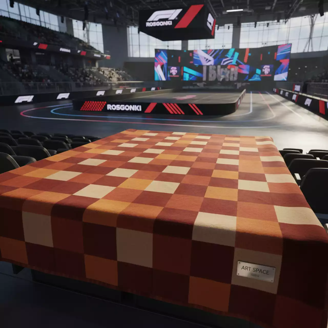 Аренда Плед клетчатый кирпичный в ледовом дворце «Большой» — ART SPACE