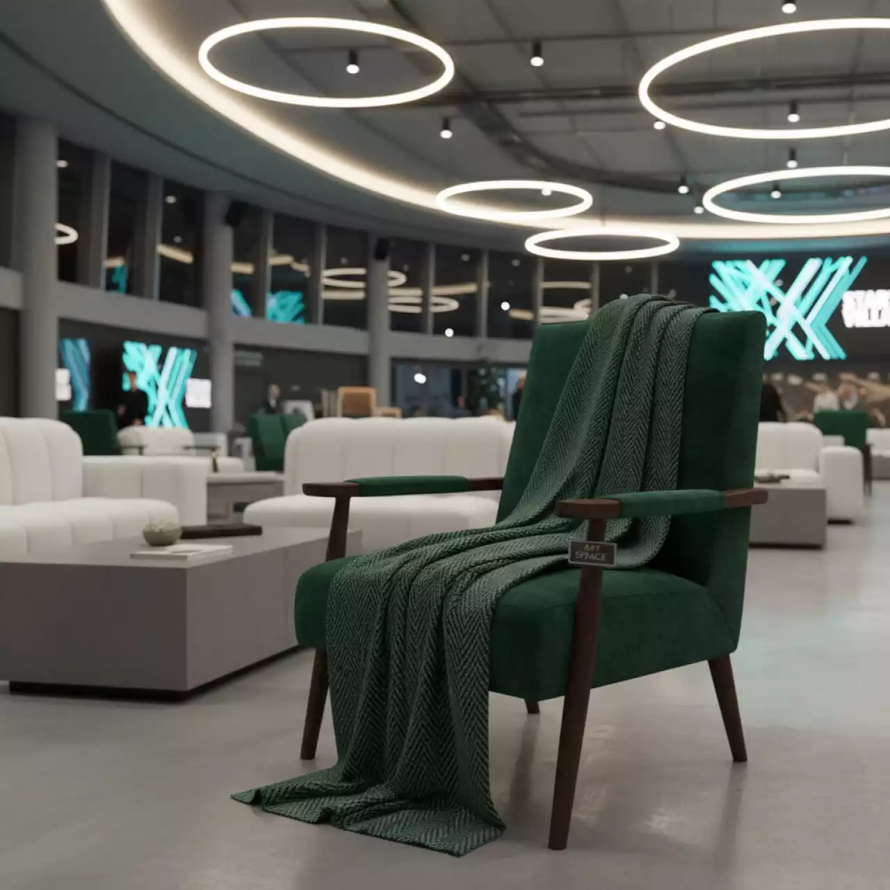 Аренда Плед Stille зеленый на арене «Фишт» — ART SPACE