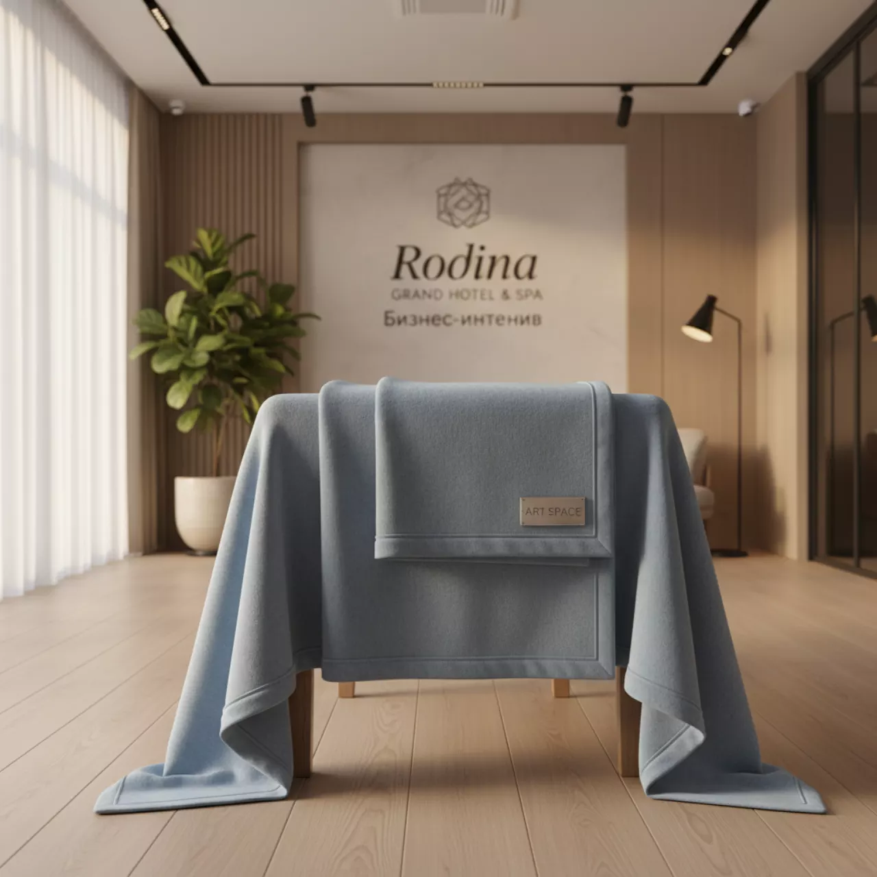 Аренда Пледа голубого 1,1х1,5 м в Rodina Grand Hotel & SPA — ART SPACE