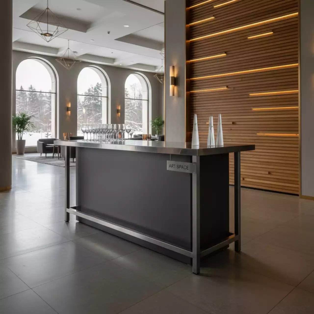 Аренда Подстолье металлическое барное Tonda в санатории «Металлург» — ART SPACE