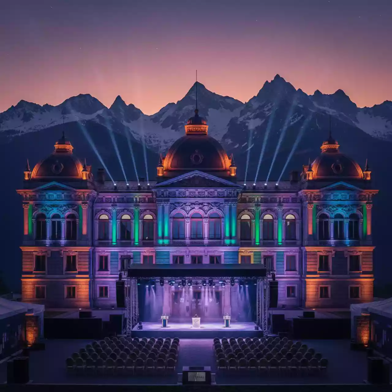 Аренда Подсветка архитектурная дворец Юсупова на площадке Rosa Peak (2320м) — ART SPACE