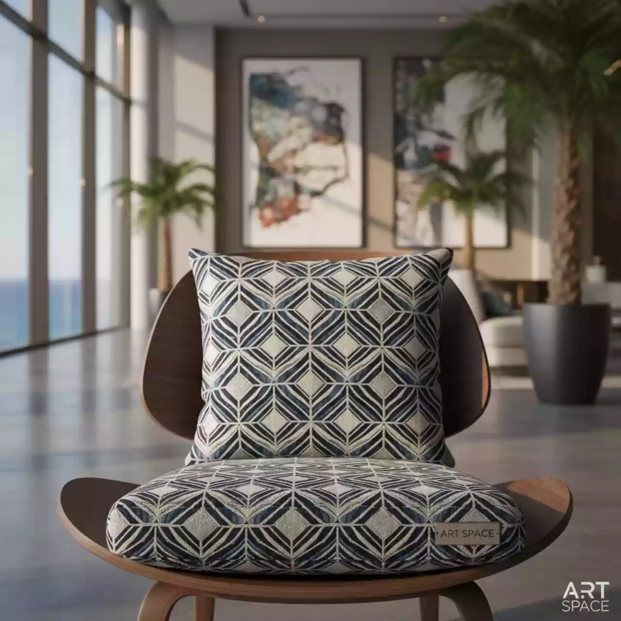 Аренда Подушки для стула Кьявари 2 см с узором в комплексе Sea Galaxy — ART SPACE