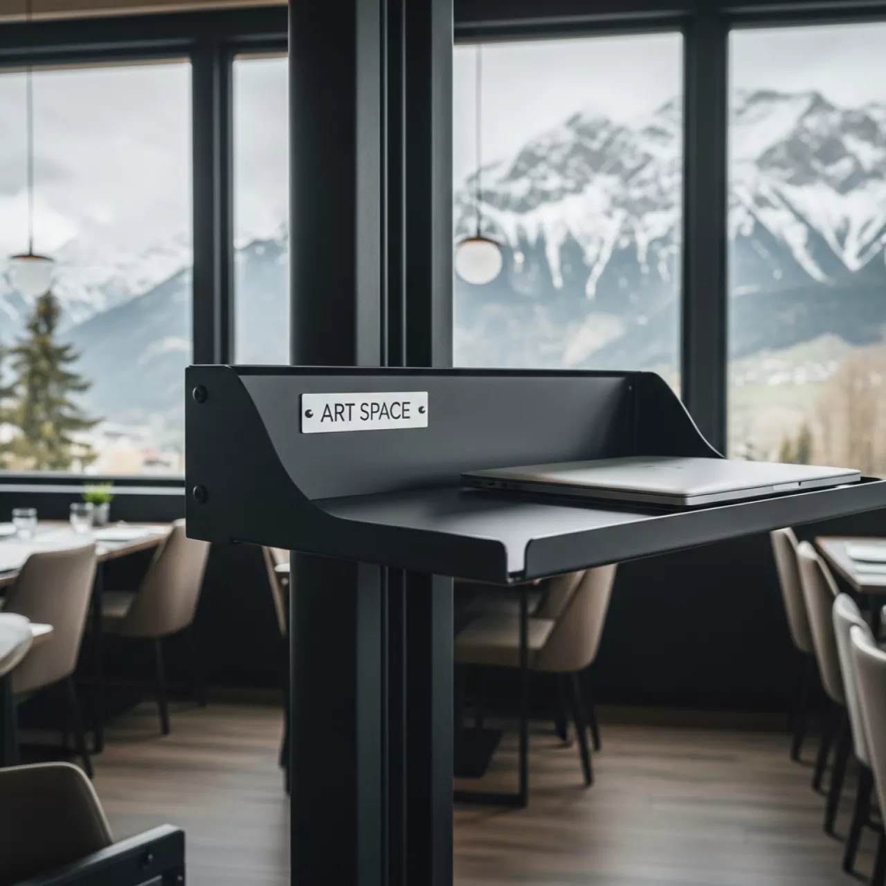 Аренда Полка для мобильной стойки Onkron APT 1551 чёрная в ресторане «La Terrazza» — ART SPACE