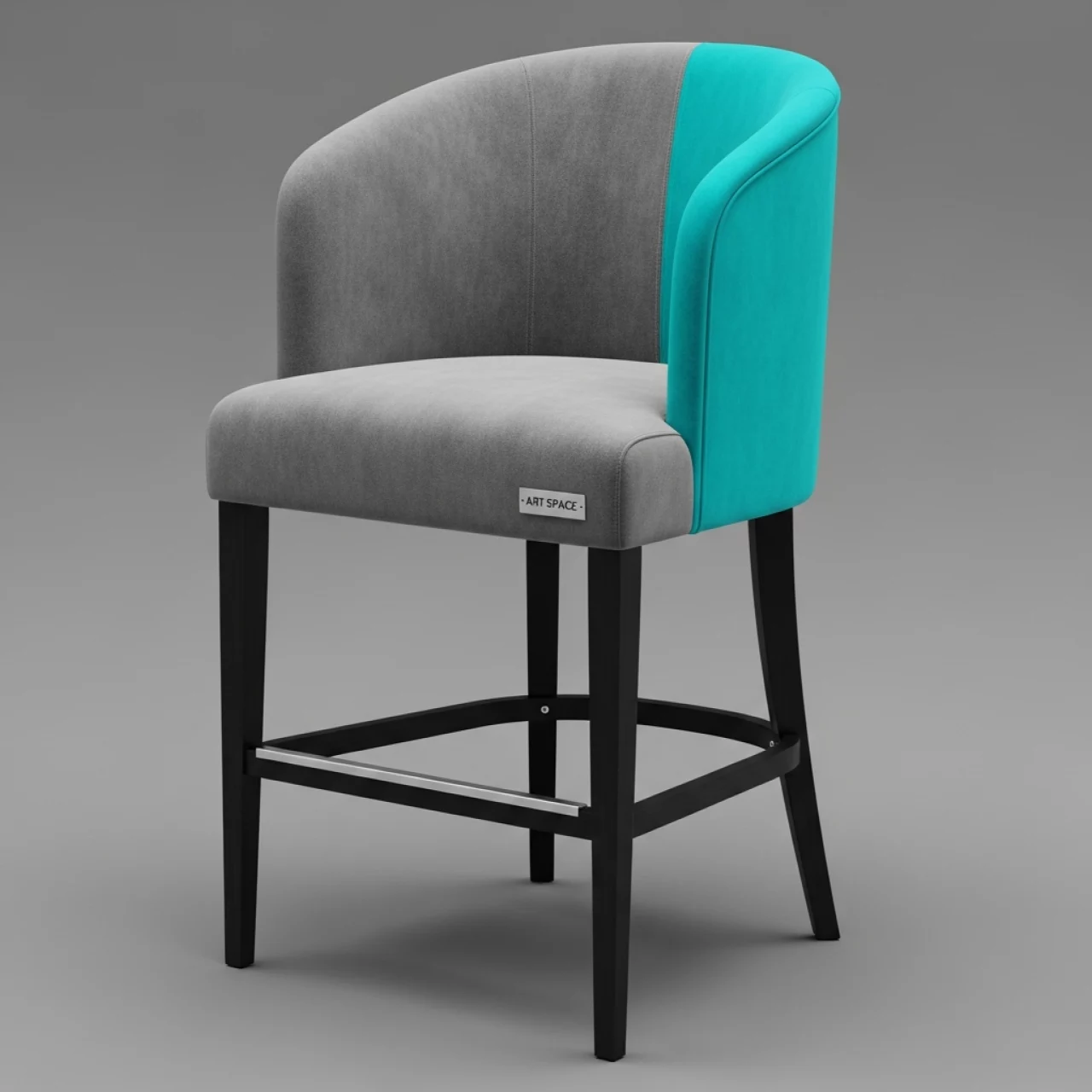 Аренда Полукресло Лилия барное велюр серый Velutto 32 бирюза Velutto 20 черная морилка 63 см на площадке Rosa Peak (2320м) — ART SPACE