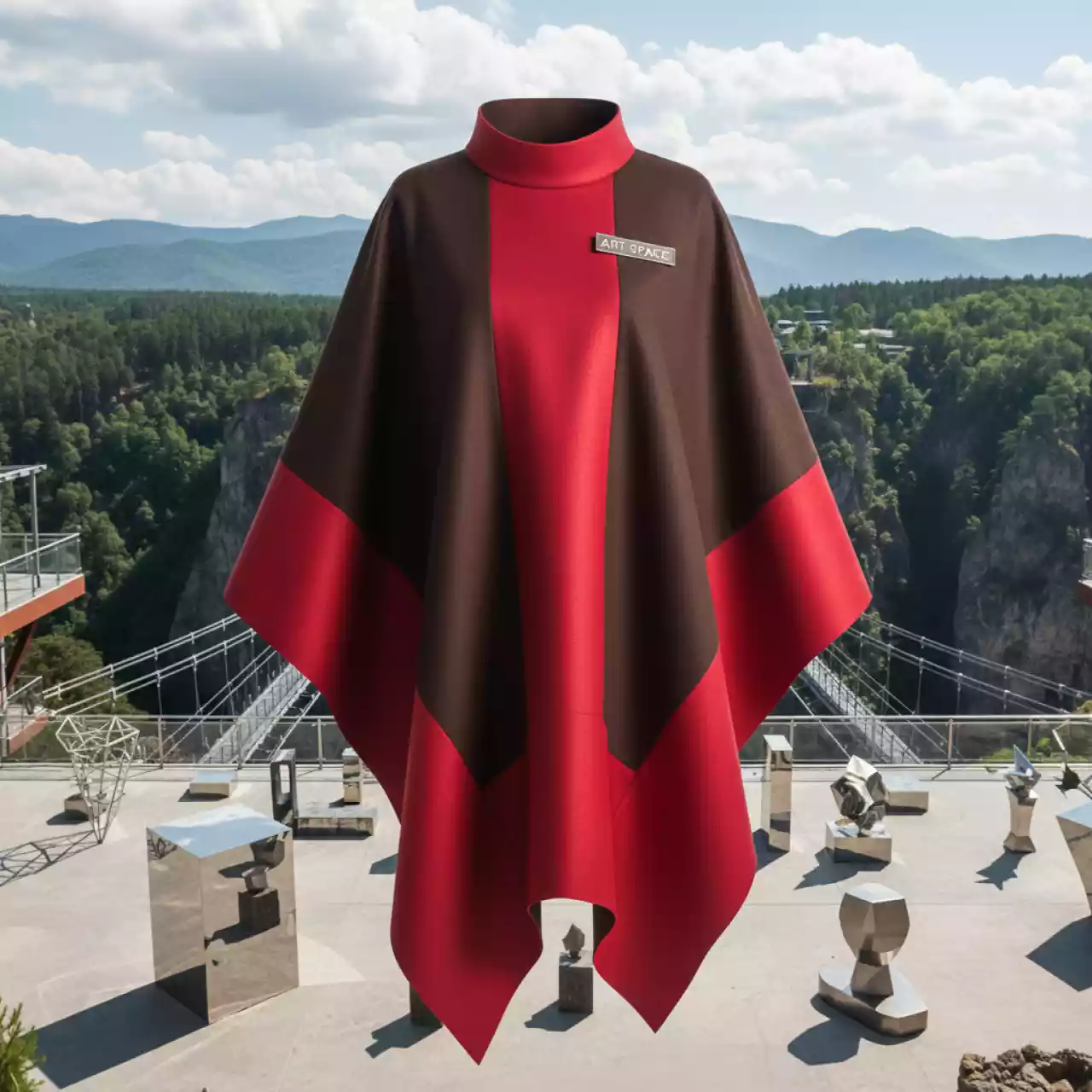 Аренда Пончо коричнево красное в Skypark Sochi — ART SPACE