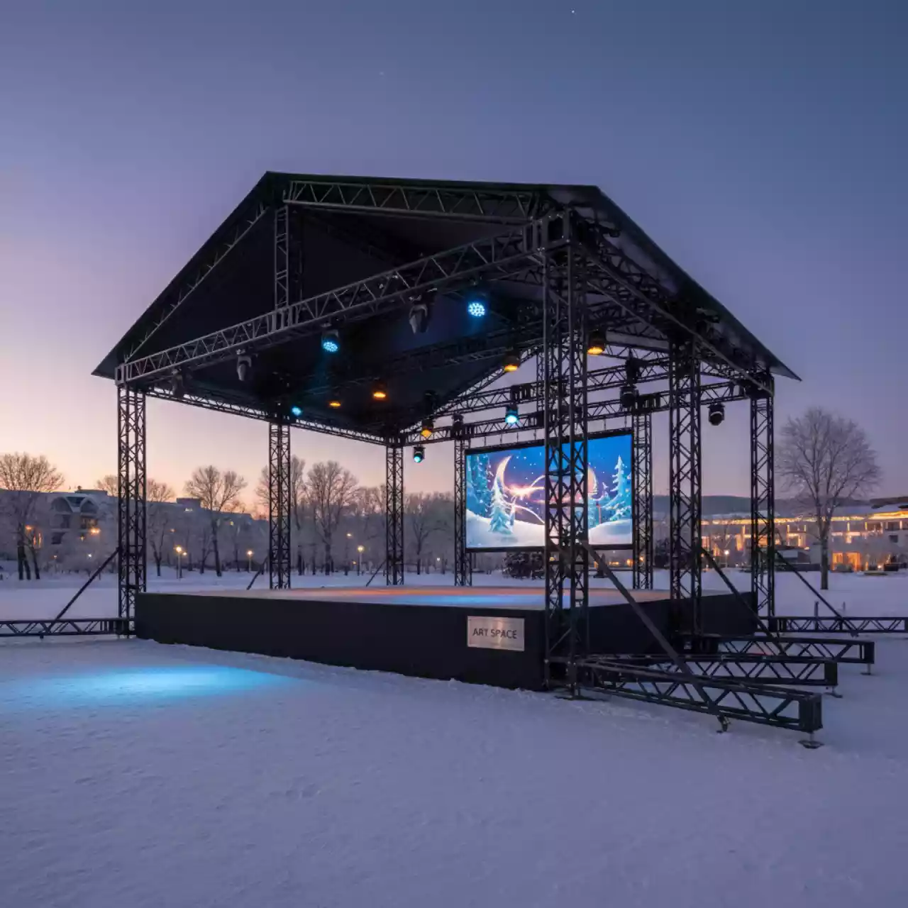 Аренда Сцена двускатная 14х10 м черная в Bridge Resort — ART SPACE