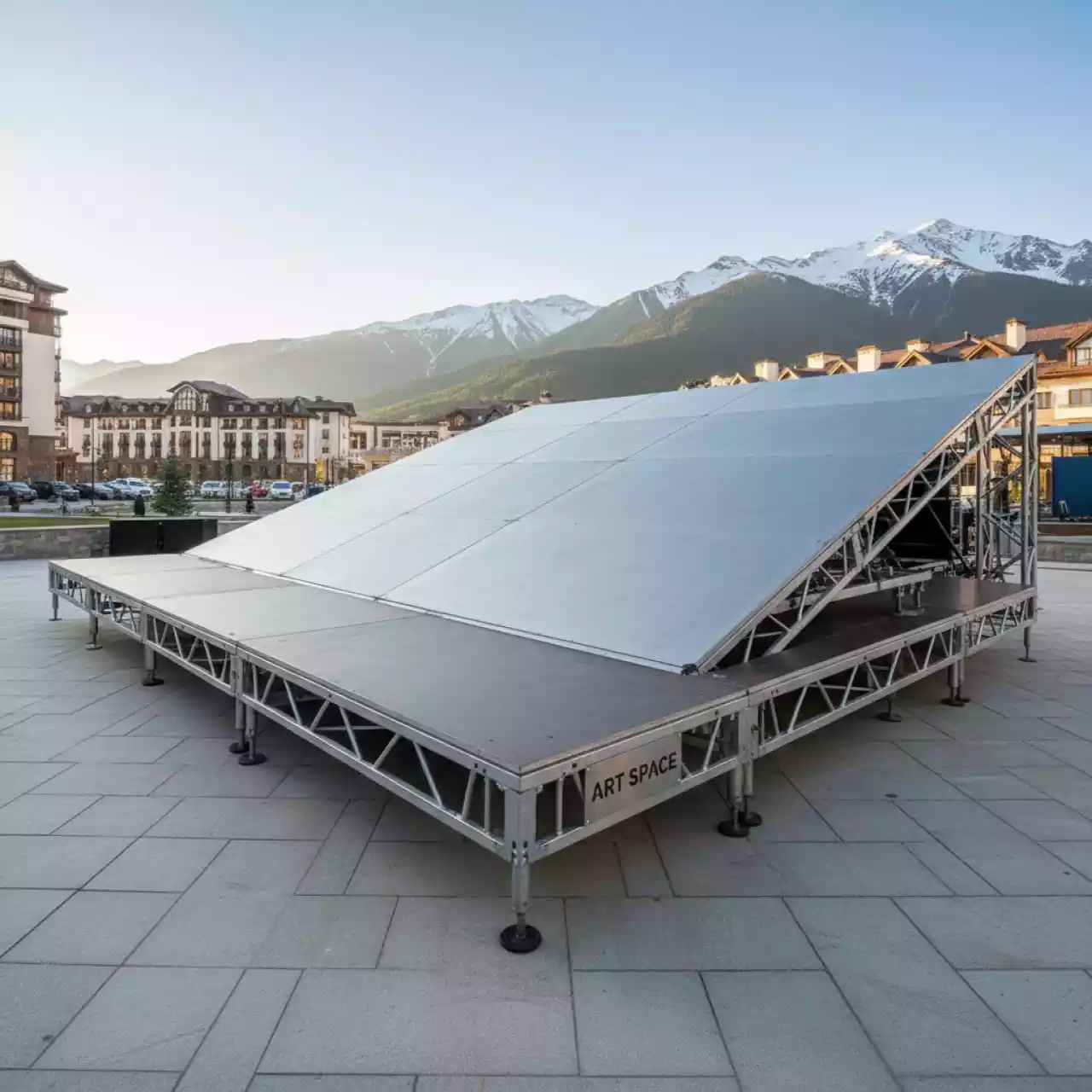 Аренда Сцена односкатная 16х12 металлик в Rixos Krasnaya Polyana — ART SPACE