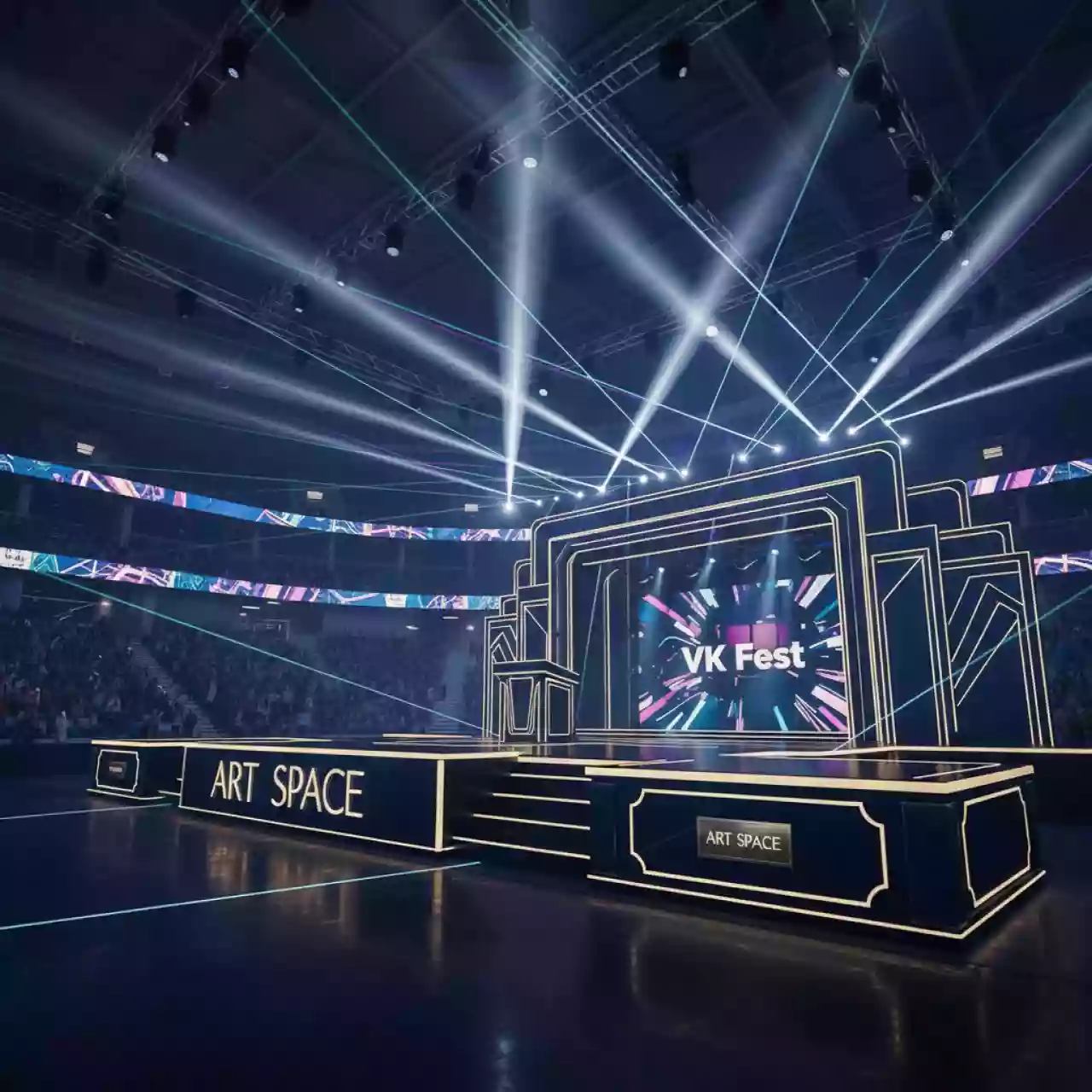 Аренда Сцена разборная 12х10 м в ледовой арене «Шайба» — ART SPACE