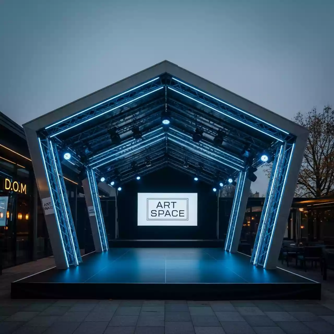 Аренда Сцена с крышей 14х10 в ресторане «D.O.M» — ART SPACE