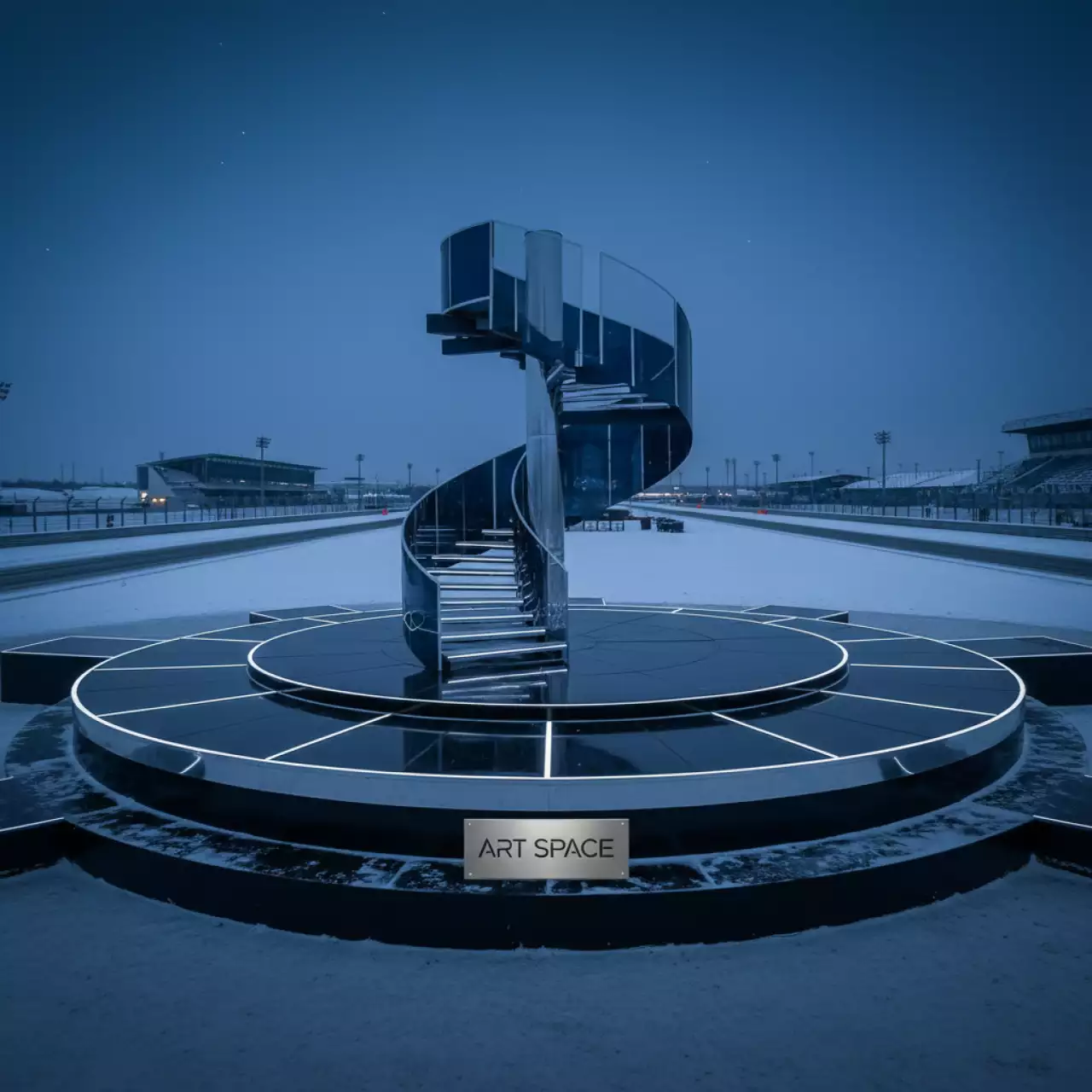 Аренда Сцены круглые с лестницей на Сочи Автодроме — ART SPACE