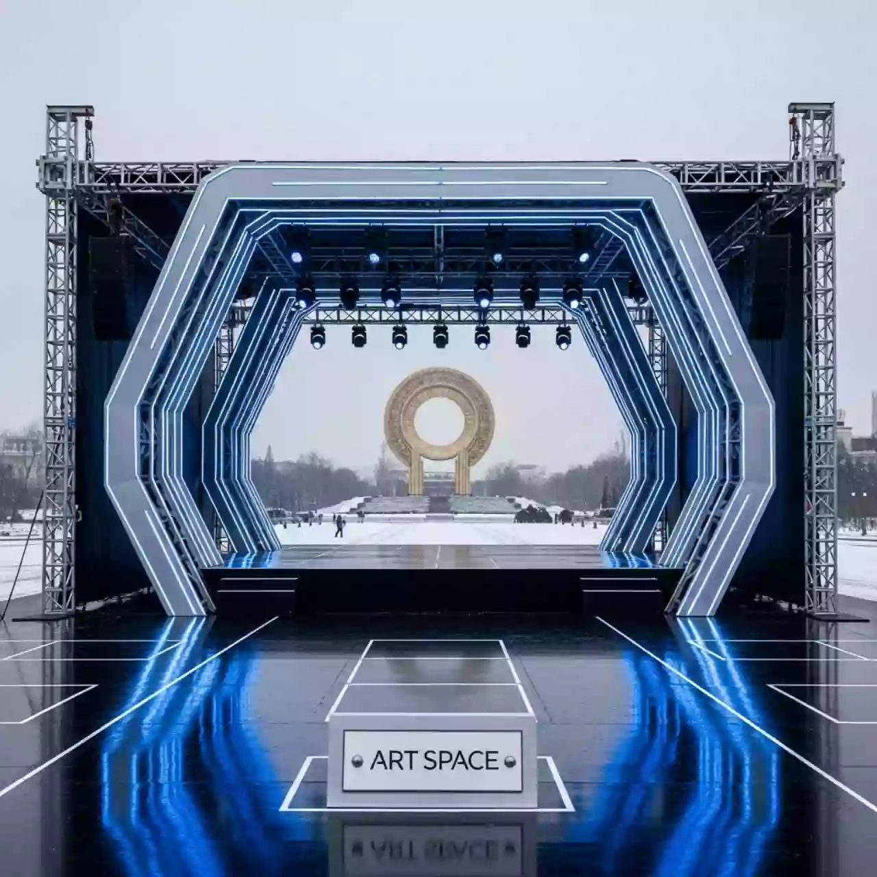 Аренда Сцены с порталами 9х7 на Медальной площади — ART SPACE