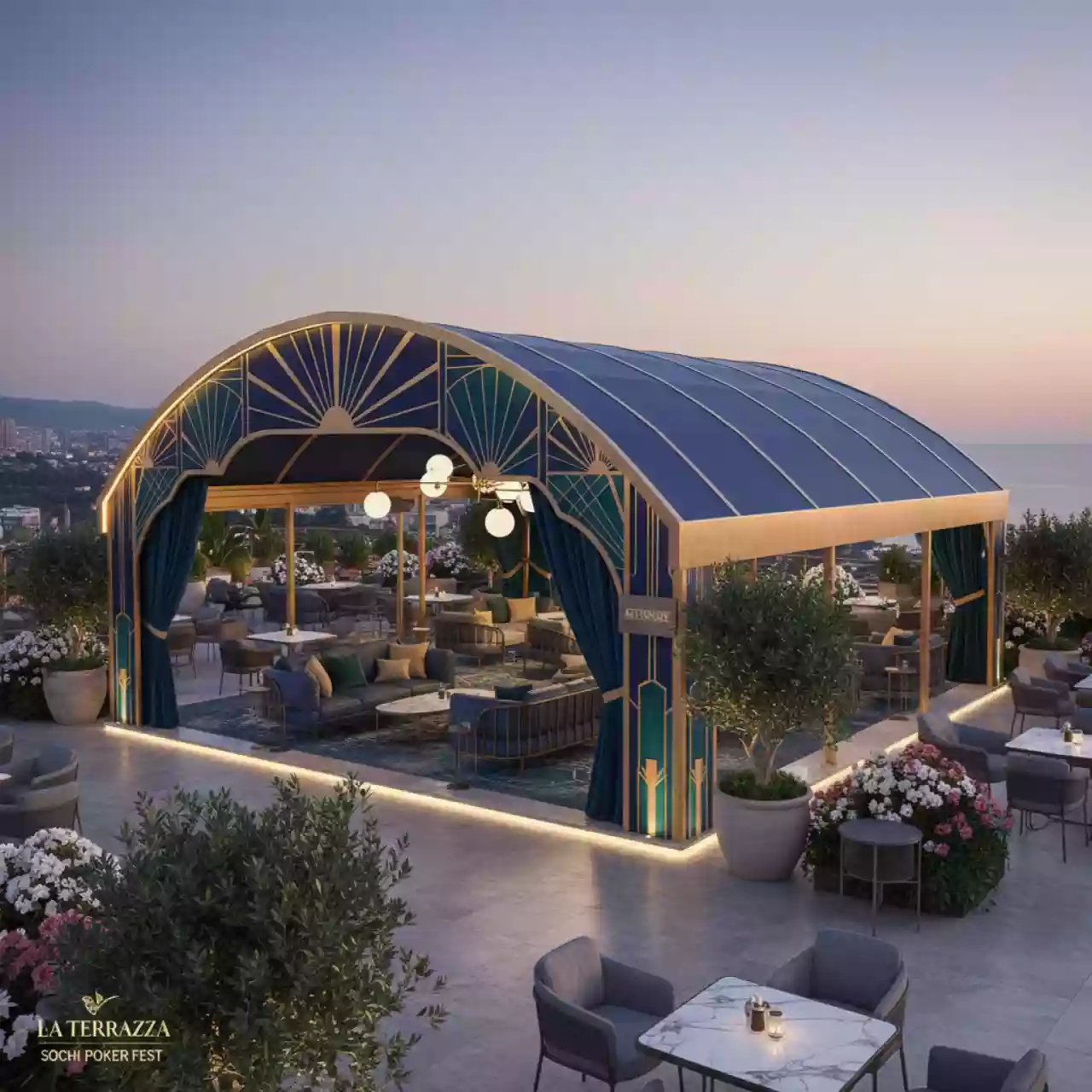 Аренда Шатер арочный 10х20 м в ресторане «La Terrazza» — ART SPACE