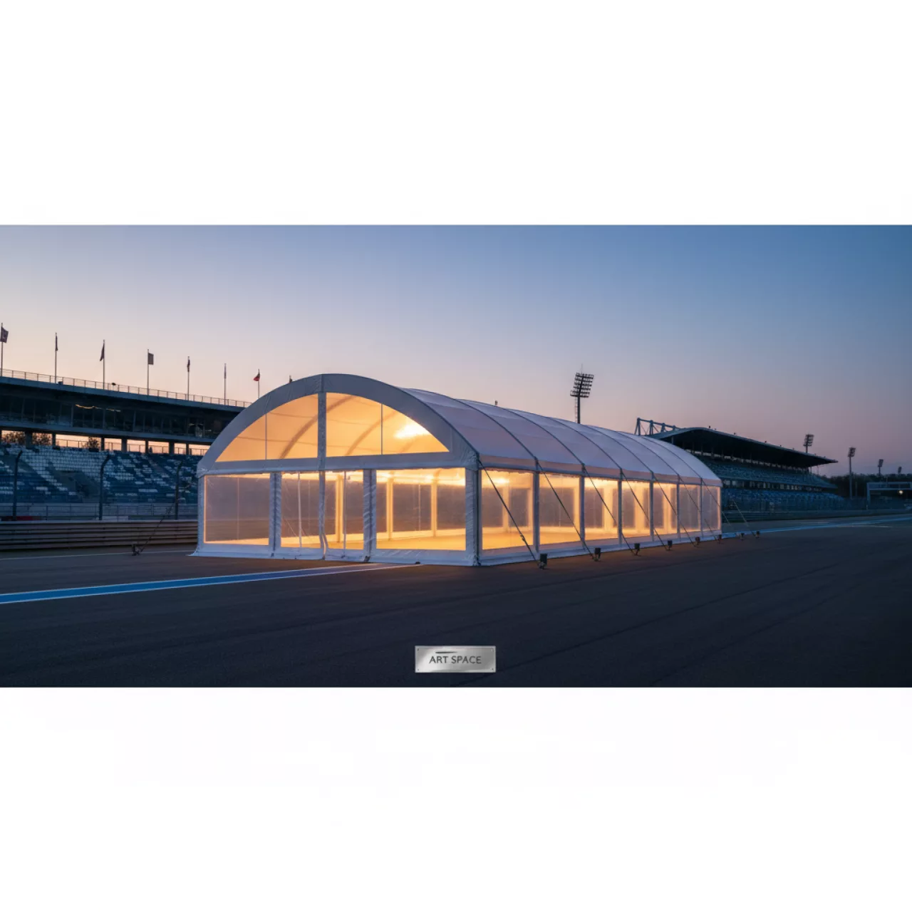Аренда Шатер арочный 20х30 м 600 м² на Сочи Автодроме — ART SPACE