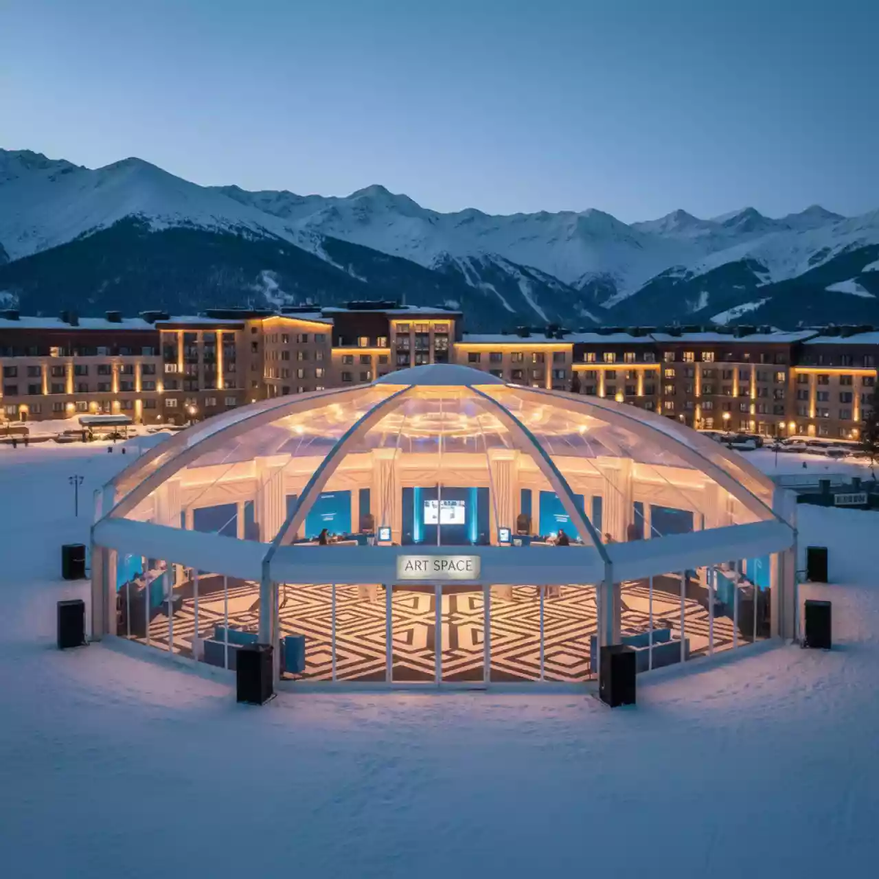 Аренда Шатер арочный октагональный 24х24 м в Radisson Hotel Rosa Khutor — ART SPACE