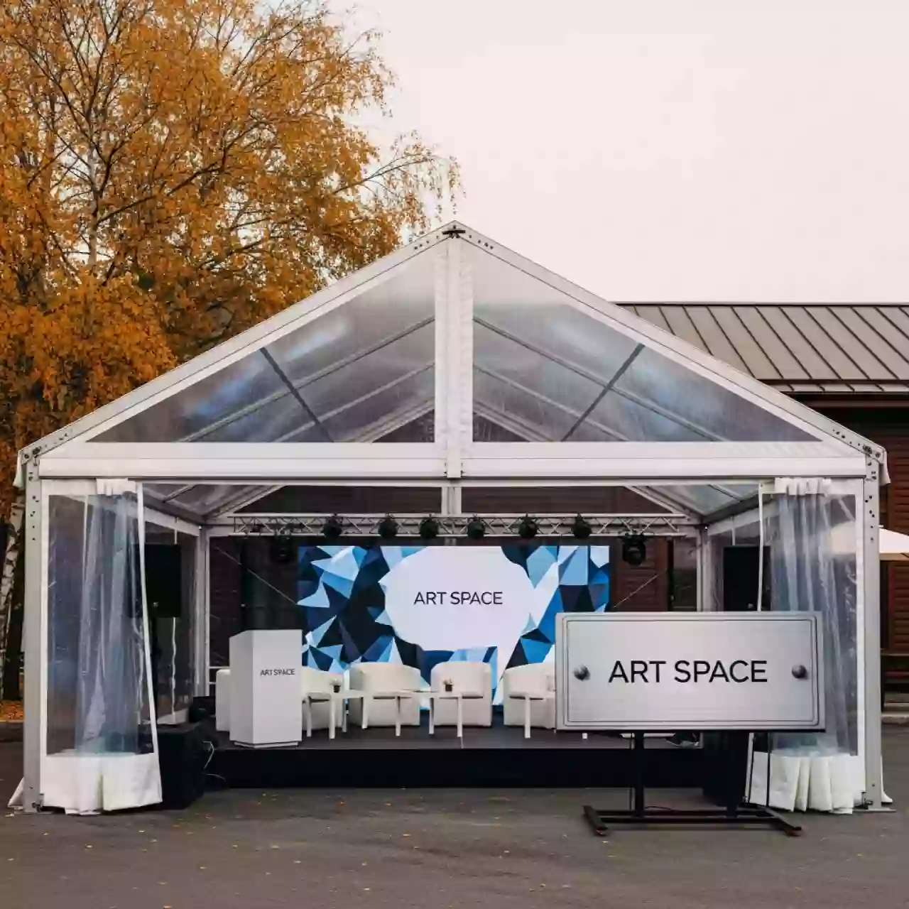 Аренда Шатер Barbieri Elite Tent 12х12 в ресторане «Плакучая Ива» — ART SPACE