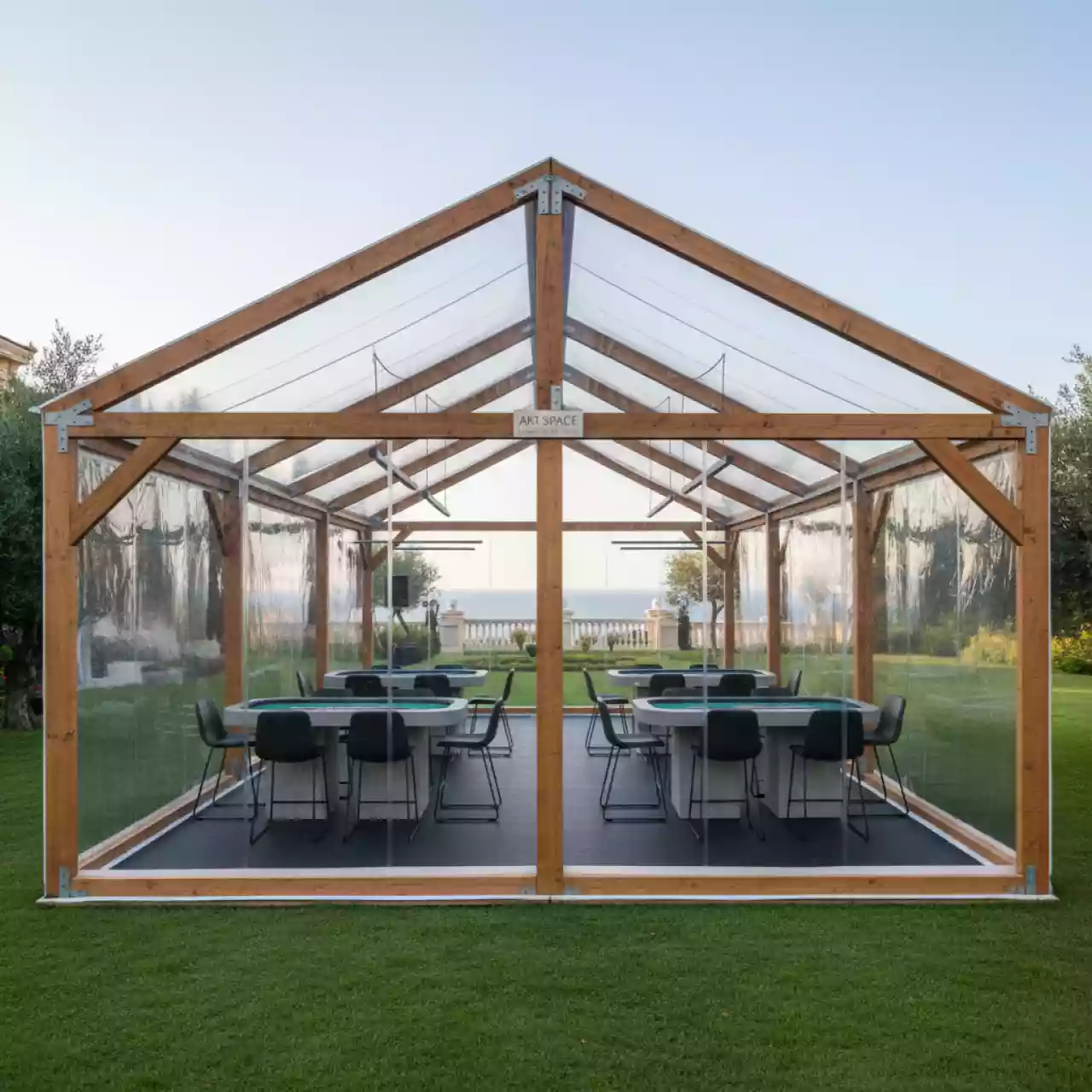 Аренда Шатер деревянный прозрачный 100 м² на вилле «Анна» — ART SPACE