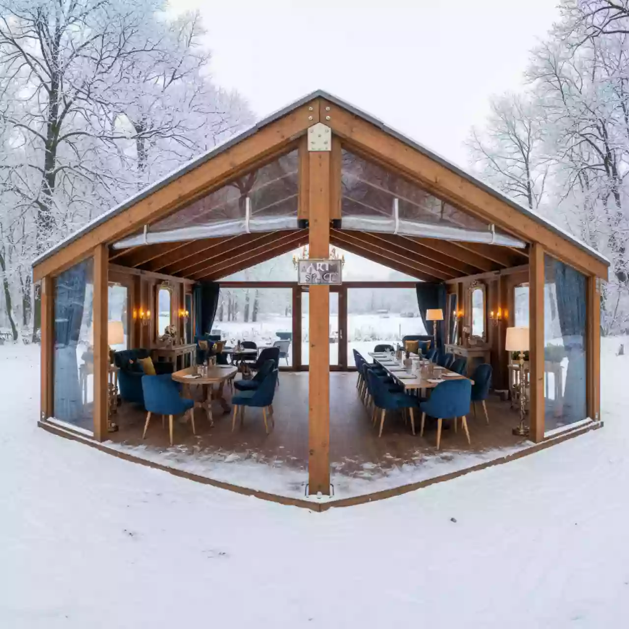 Аренда Шатер деревянный Wood RT 36 6 в ресторане «Voda» — ART SPACE