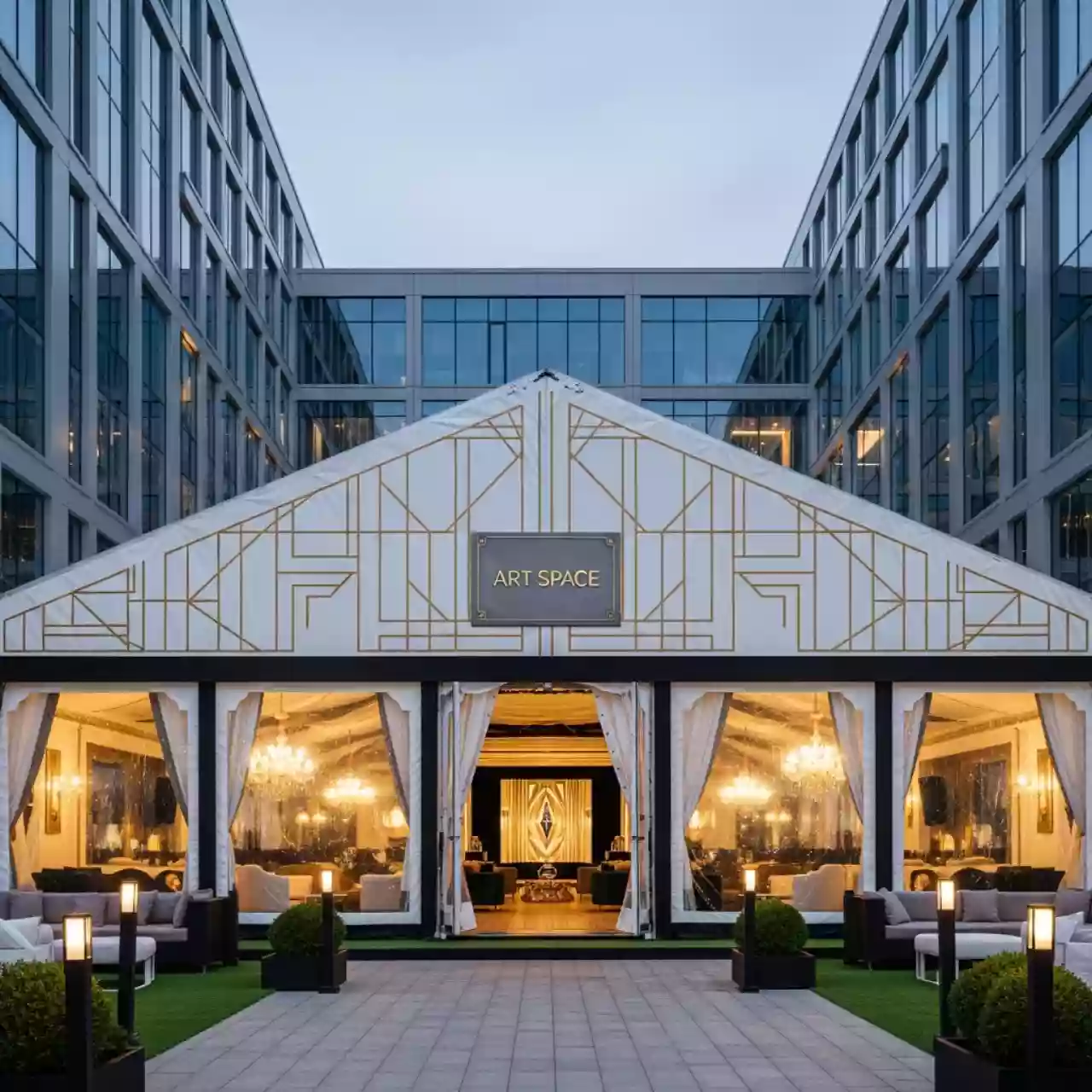 Аренда Шатер двускатный 25х40 м в МФК «Горный» — ART SPACE