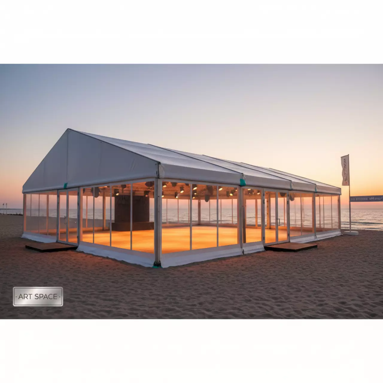 Аренда Шатер классический большой 25х25 м на пляже «Маяк» — ART SPACE