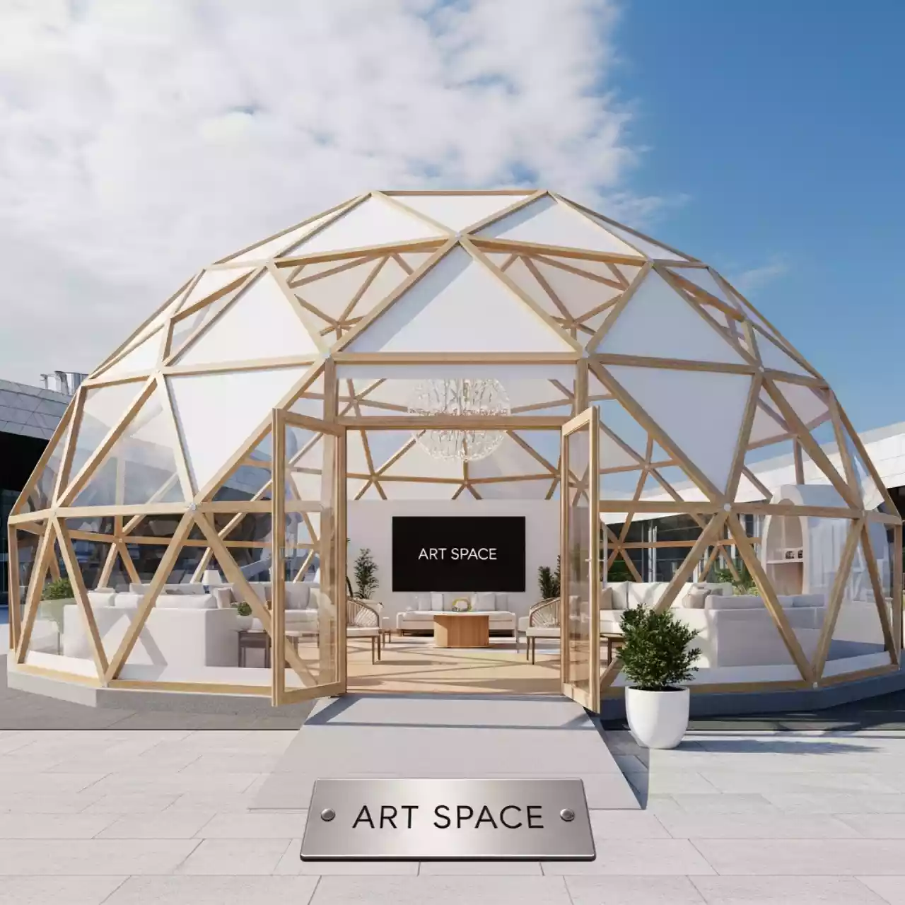 Аренда Шатер купольный 25х15 для конференций на арене «Фишт» — ART SPACE