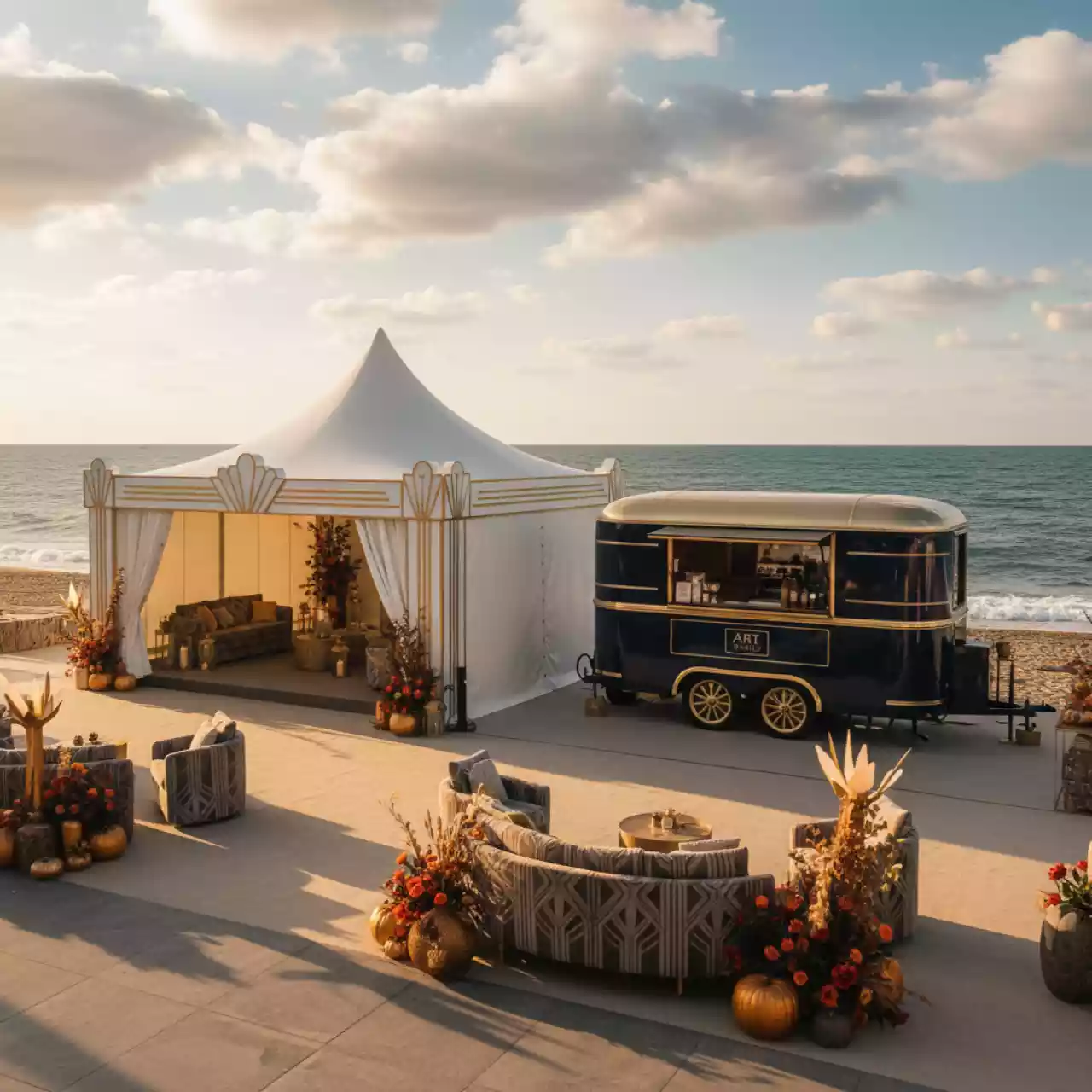 Аренда Шатер летнее кафе вагончик в пляжном комплексе VinoGrad — ART SPACE