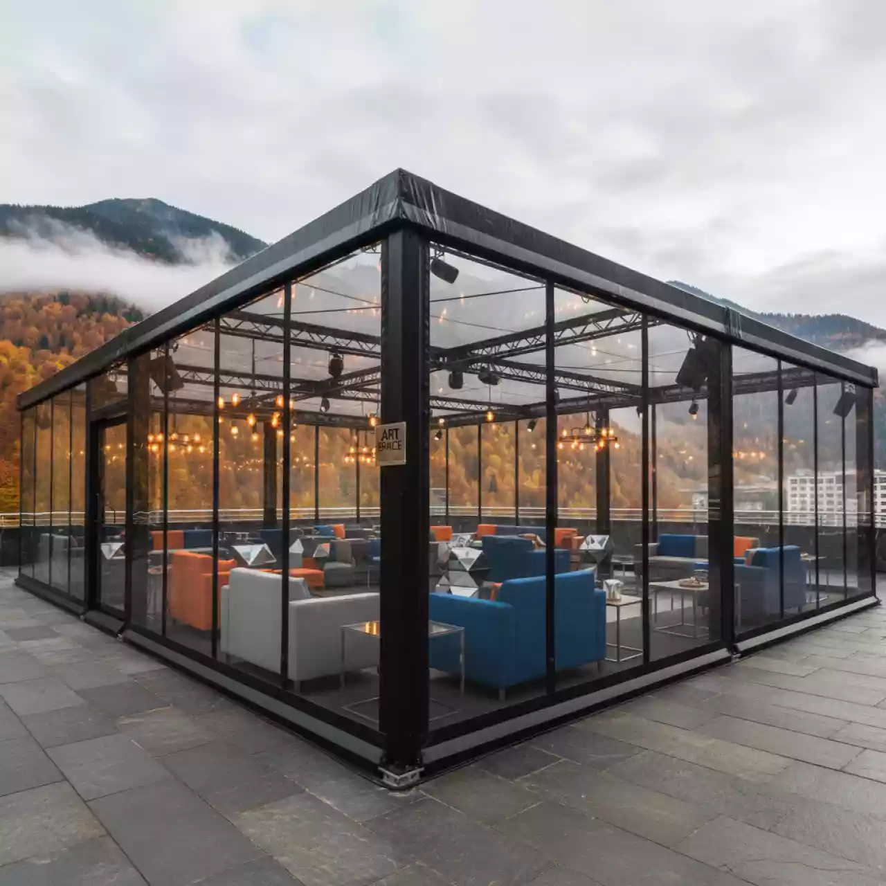 Аренда Шатер павильон 10х15 в Radisson Hotel Rosa Khutor — ART SPACE