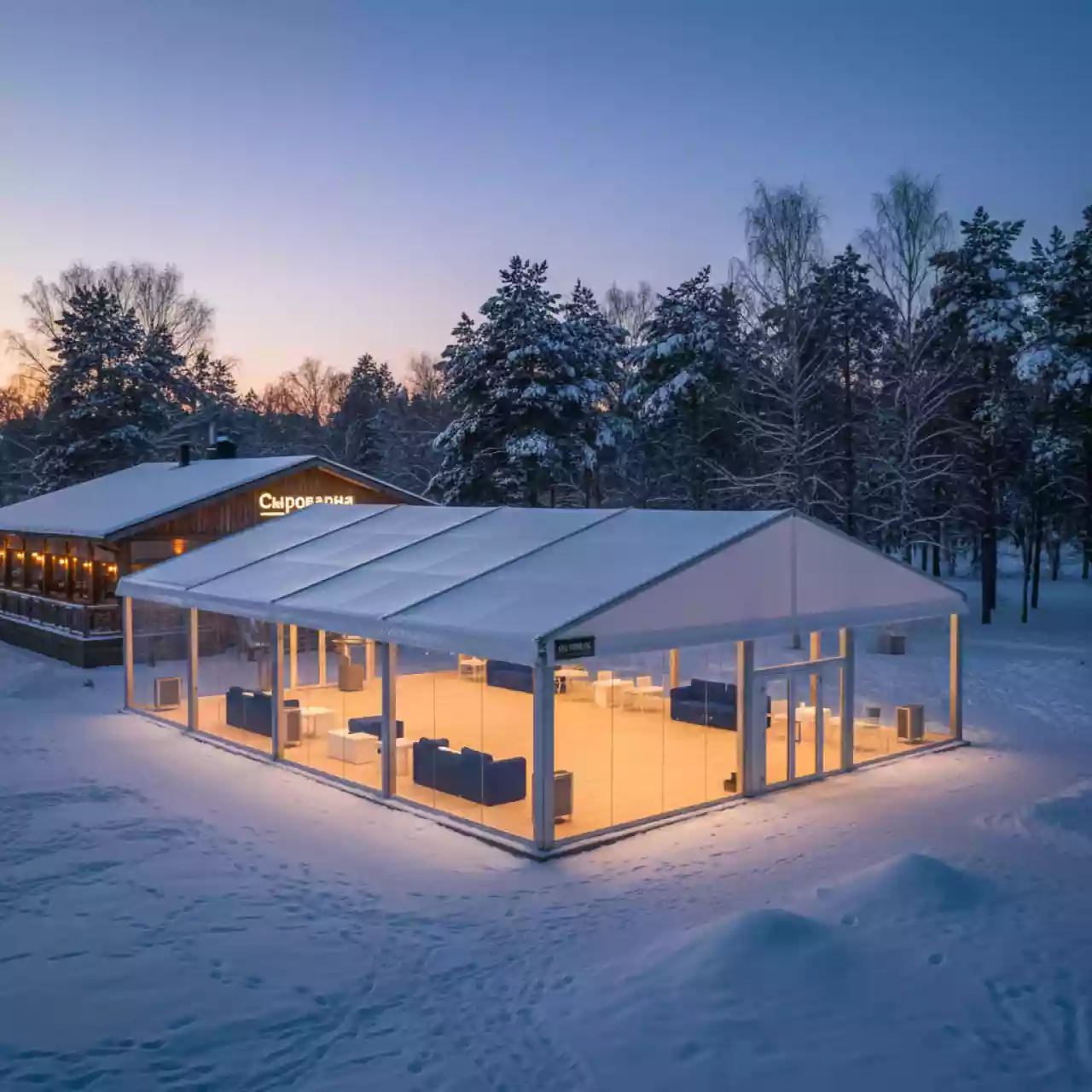 Аренда Шатер павильон 10х25 м в ресторане «Сыроварня» — ART SPACE