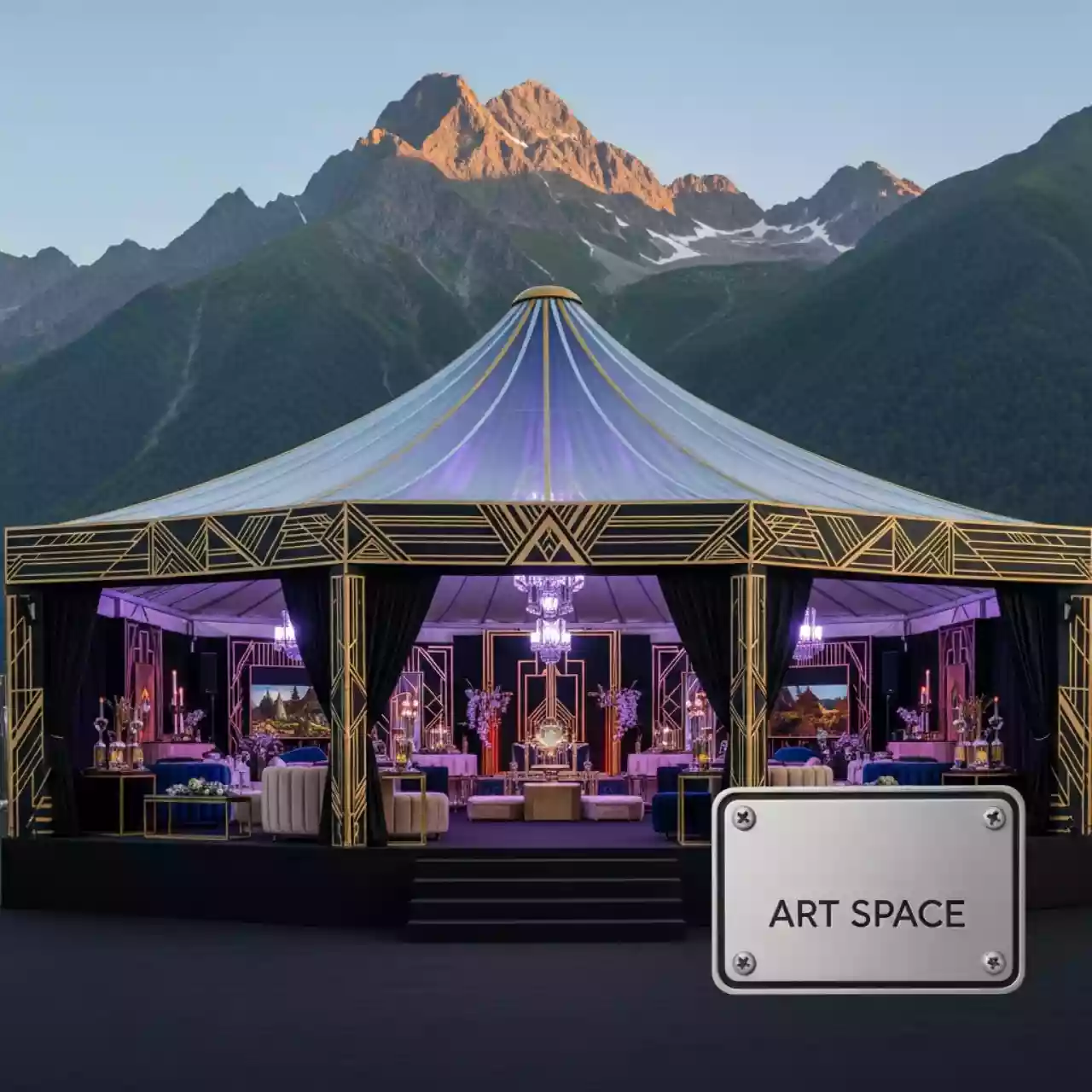 Аренда Шатер павильон 25х25 в Golden Tulip Rosa Khutor — ART SPACE