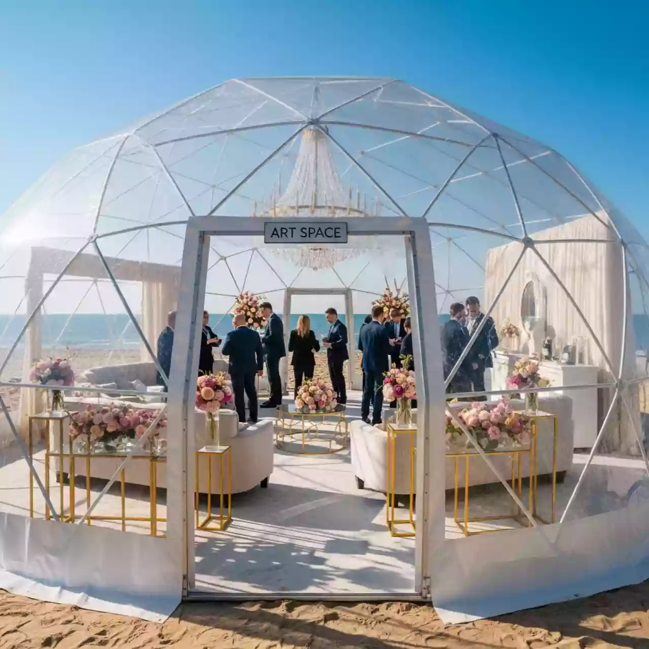 Аренда Шатер прозрачная сфера 9х9 на пляже «Маяк» — ART SPACE