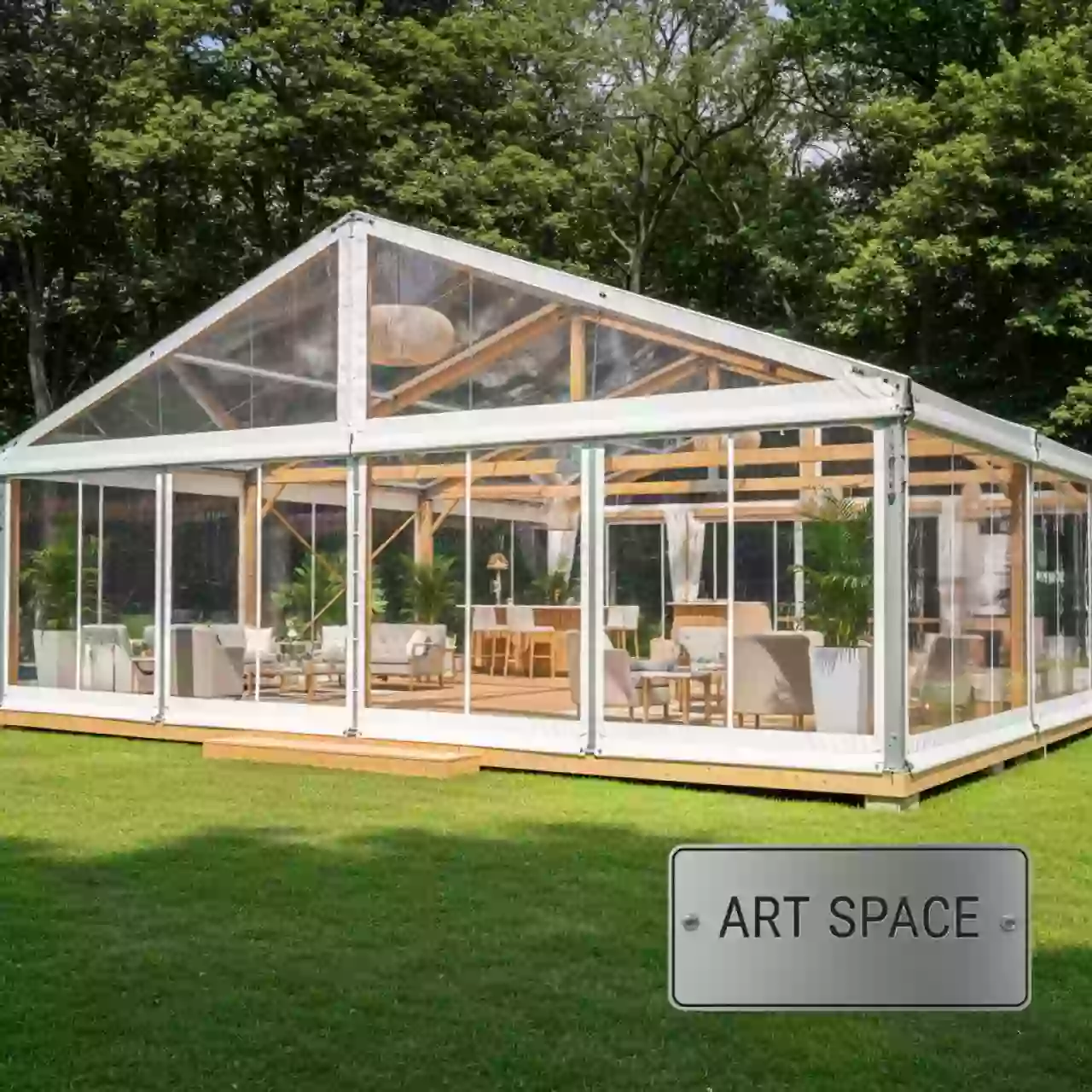 Аренда Шатер прозрачный деревянный 100 м² в парке «Ривьера» — ART SPACE