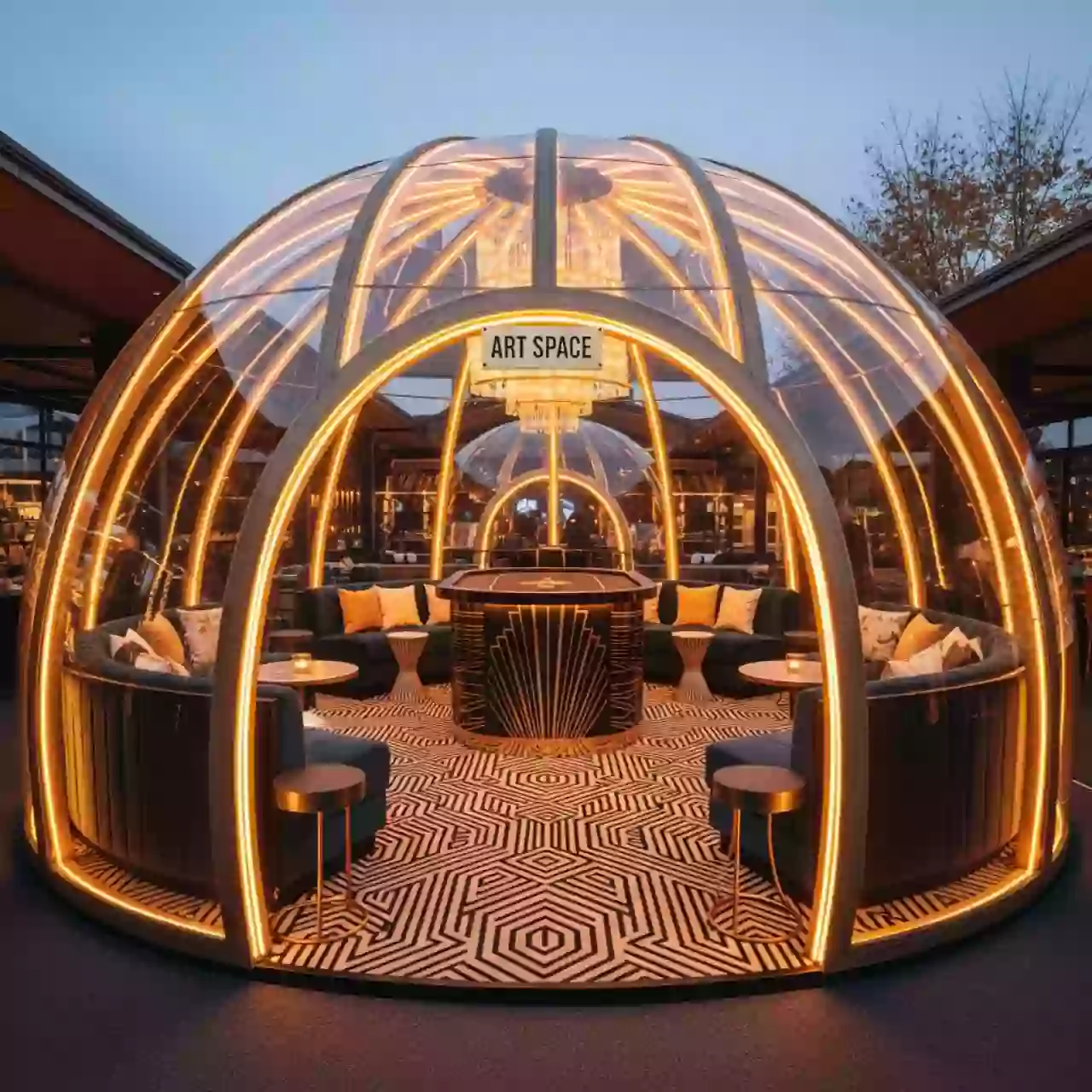 Аренда Шатер сферический купол 12 в ресторане «Баран-Рапан» — ART SPACE