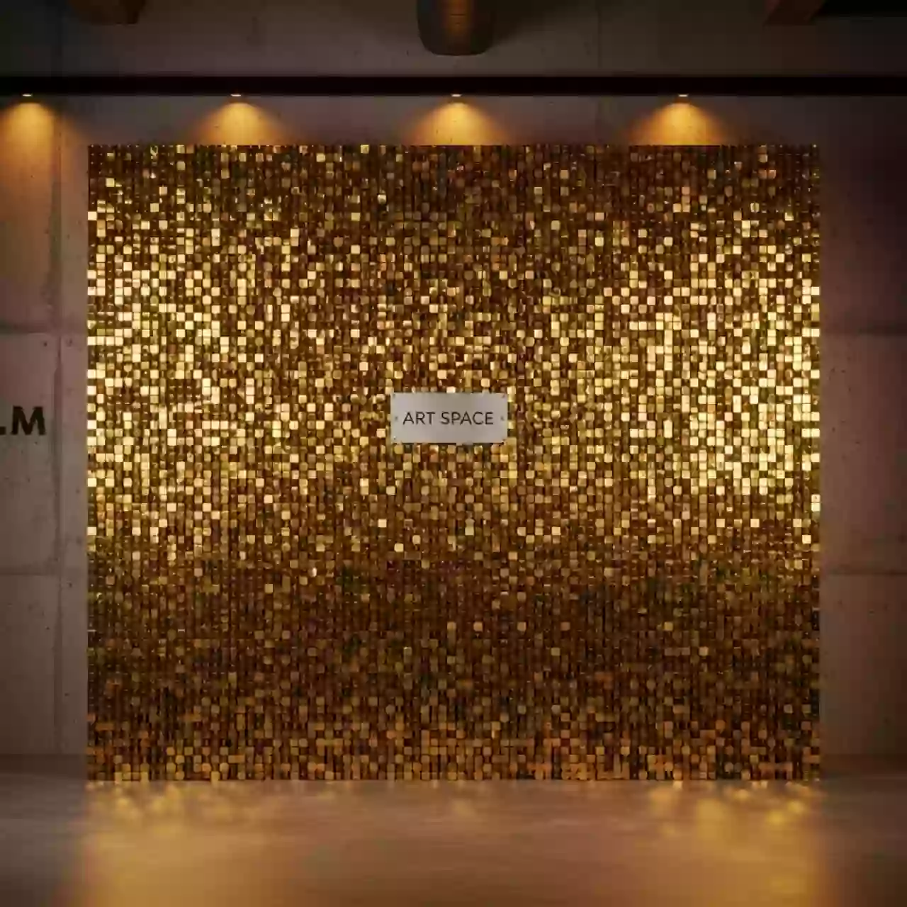 Аренда Ширма из пайеток голд в ресторане «D.O.M» — ART SPACE