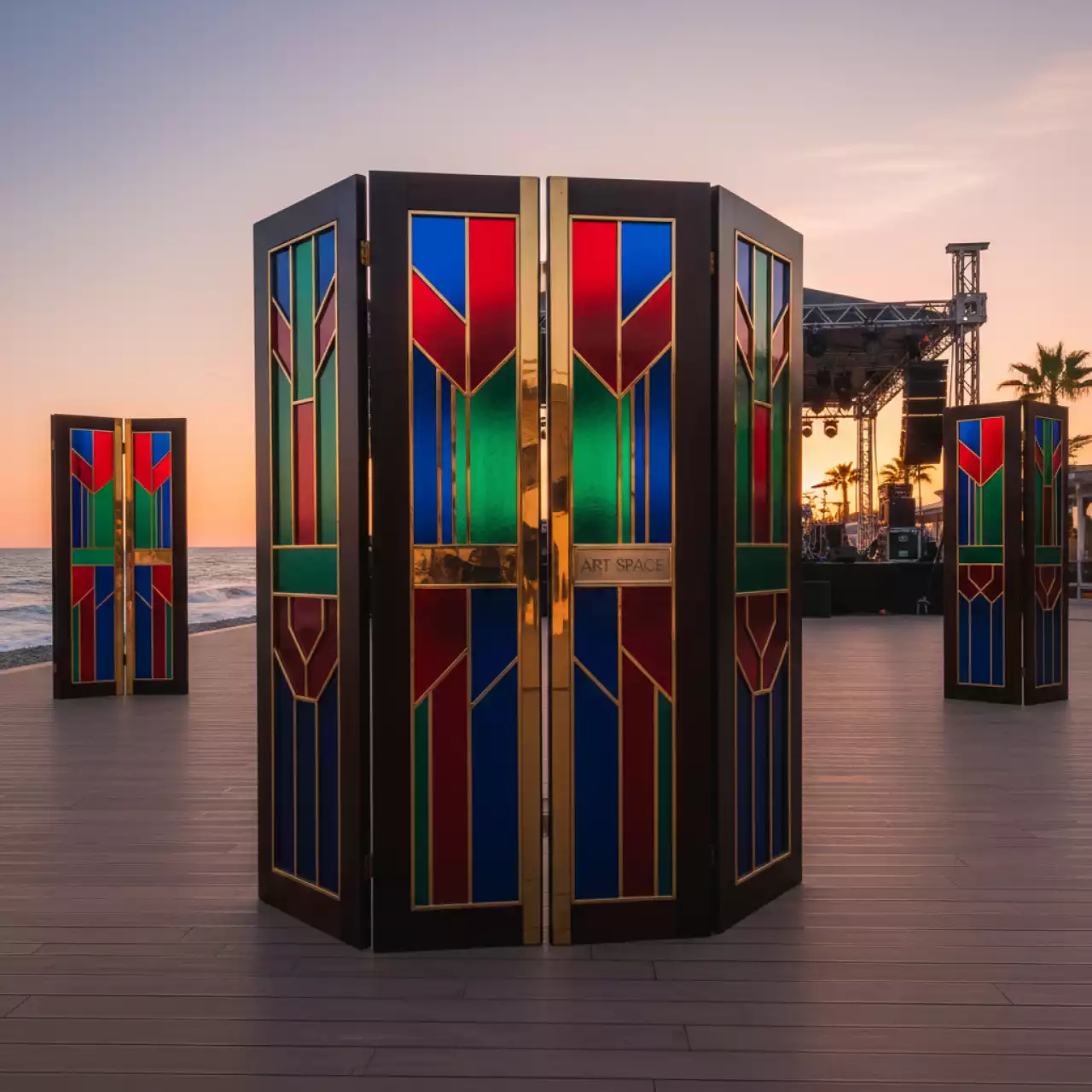 Аренда Ширмы для зонирования конференции на пляжных клубах Хосты — ART SPACE