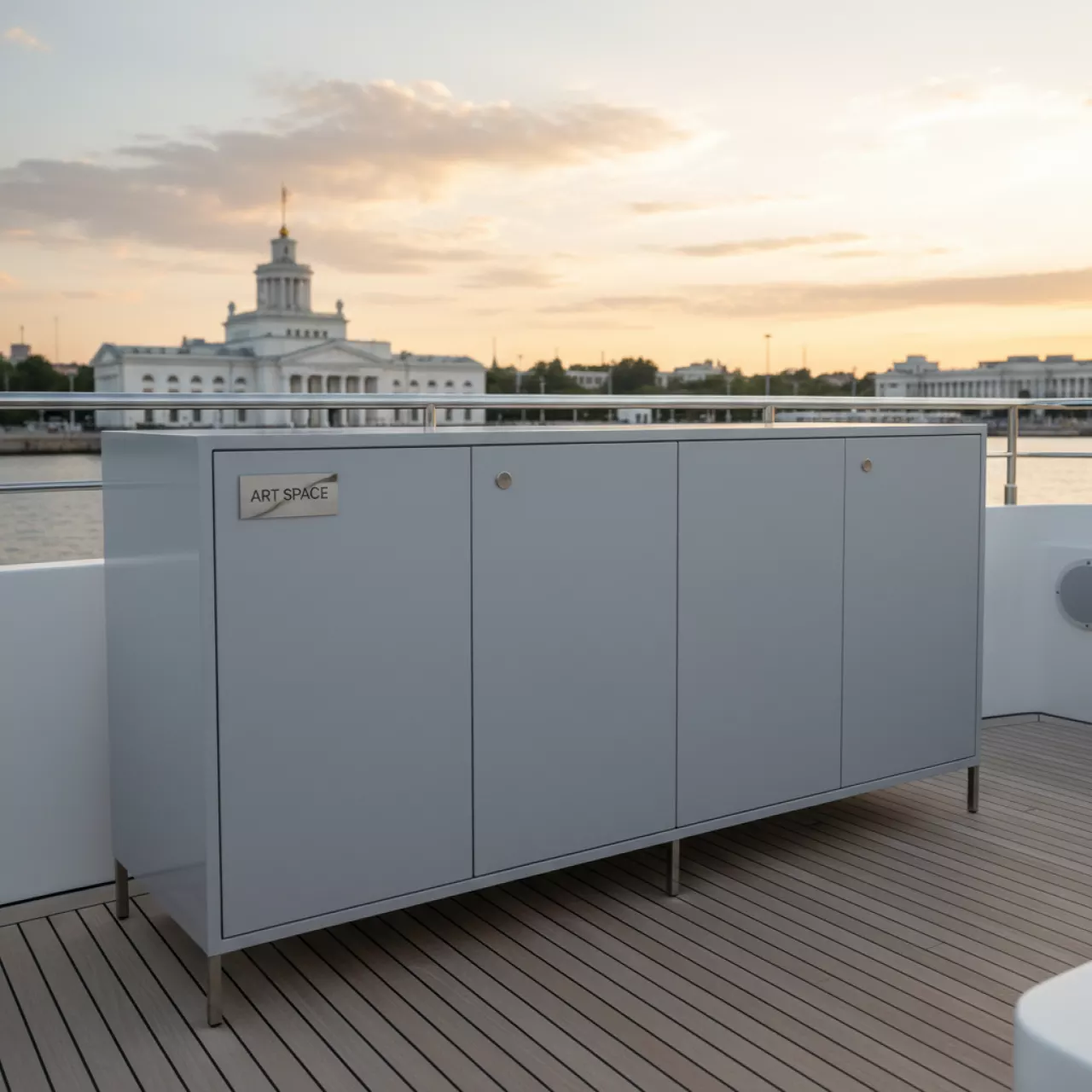 Аренда Шкаф металлический Практик MS 185KD 70х30 4 на VIP теплоходе (Морпорт Сочи) — ART SPACE