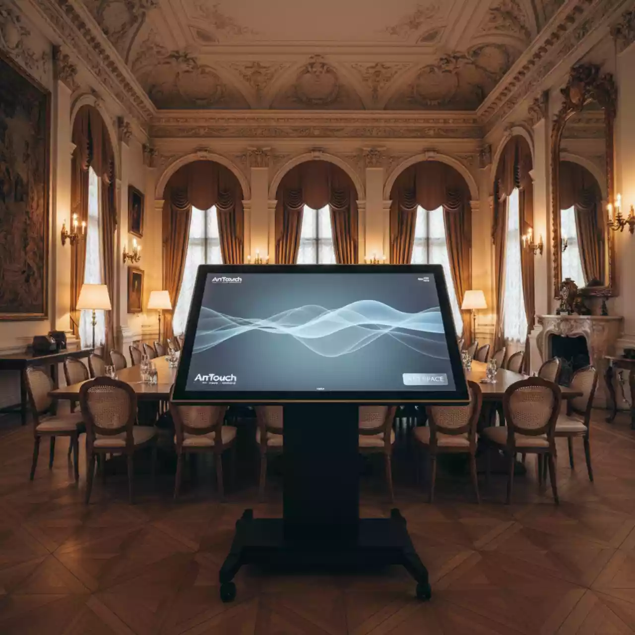 Аренда Система интерактивная AnTouch ANTB 94s 10i USTF с мобильной стойкой BASE DSM в усадьбе Голицына — ART SPACE