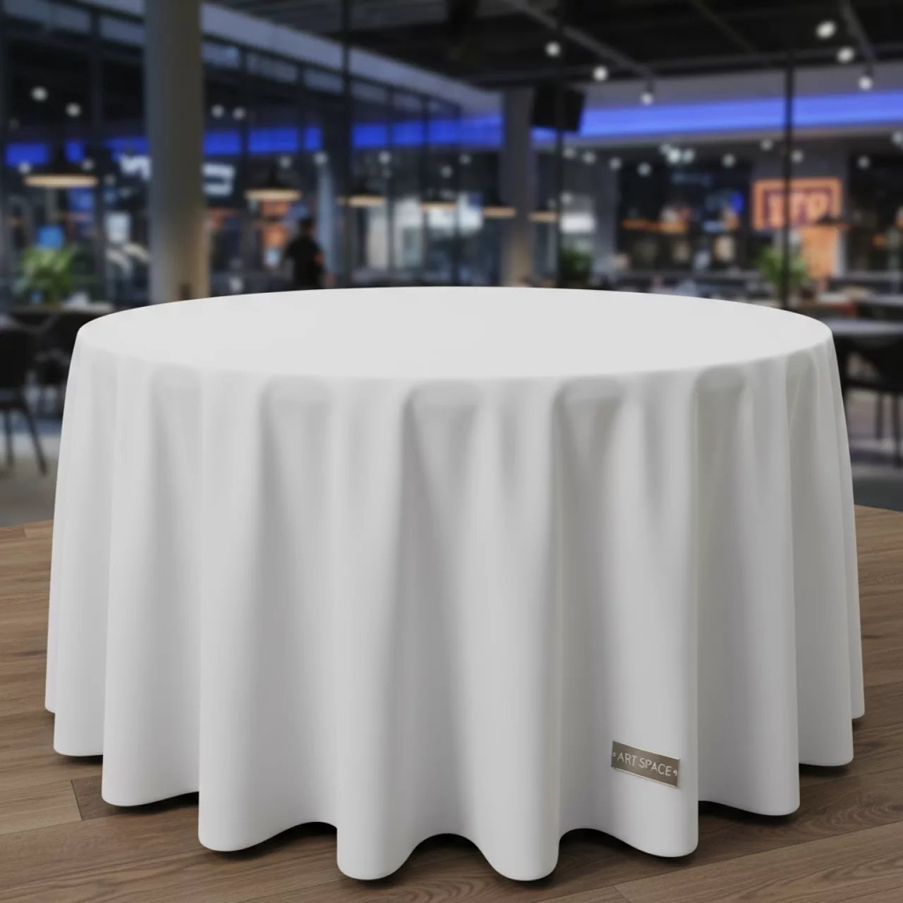 Аренда Скатерть круглая белая диаметр 280 см Ричард в ресторане «Voda» — ART SPACE