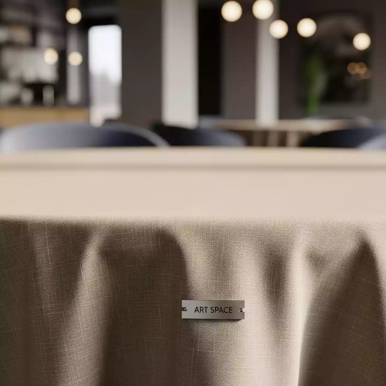 Аренда Скатерть круглая габардиновая бесшовная бежевая Тенор в ресторане «Высота 5642» — ART SPACE