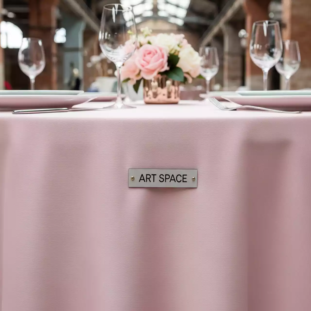 Аренда Скатерть круглая розовая диаметр 3,3 м на вилле «Анна» — ART SPACE